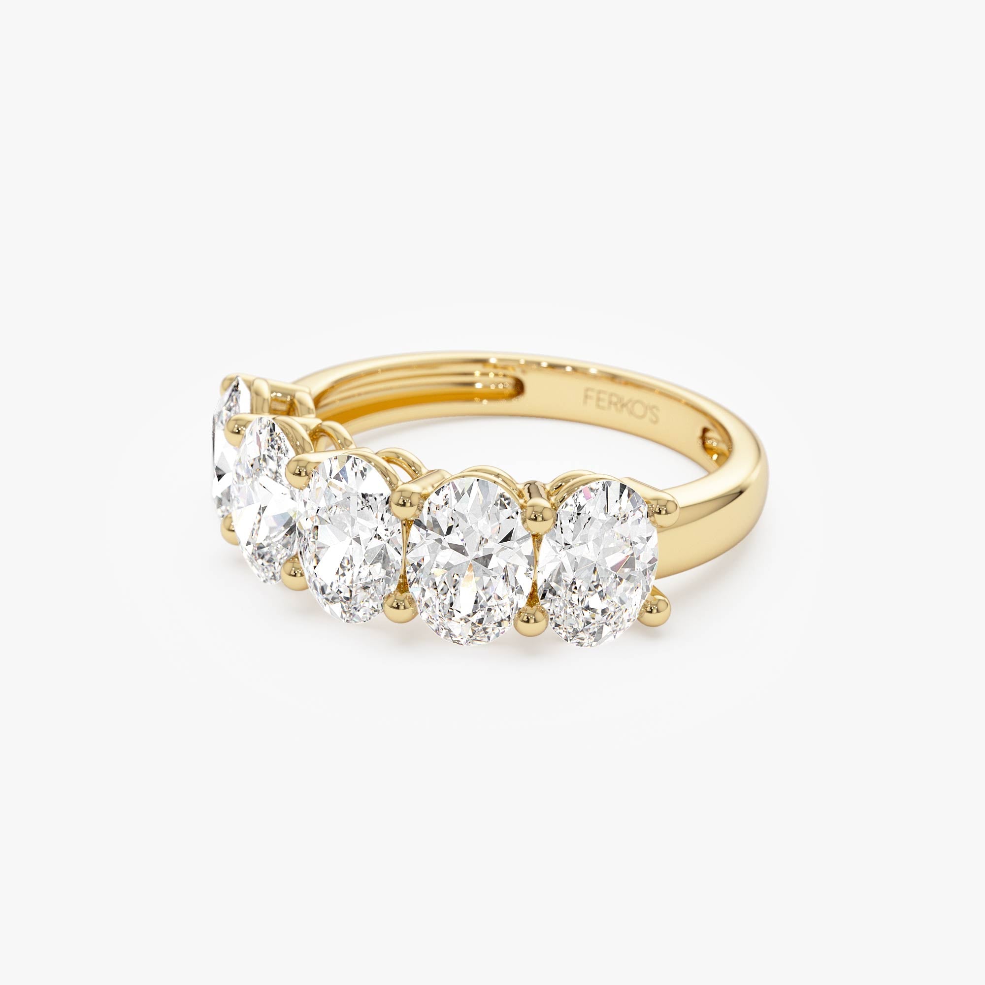 OBFJ0578 - 2.75 ctw 14k Prong Setting Five Stone Oval Shape Lab Grown Diamond Anniversary Ring - Giada 9