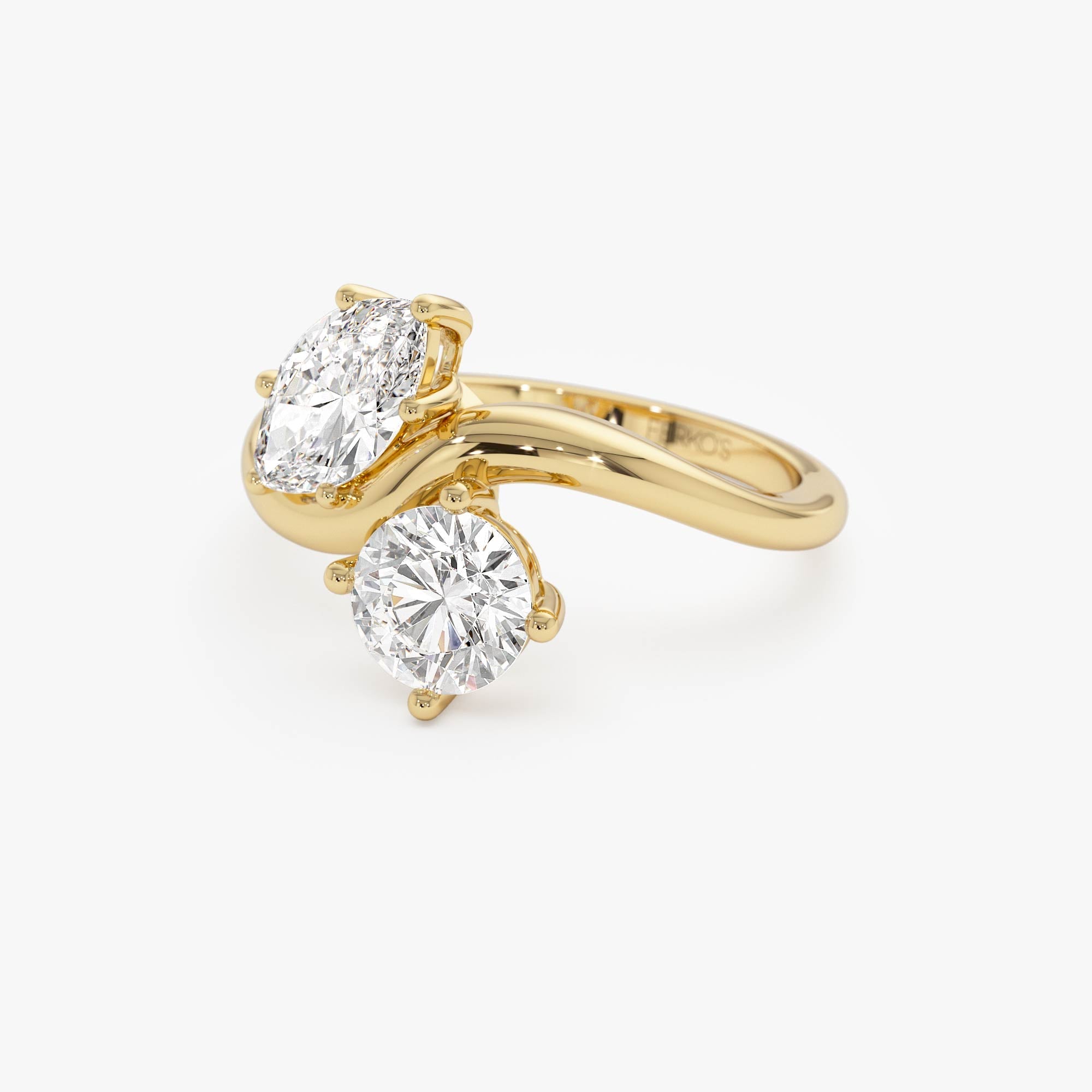OBFJ0574 - 1.50 Ctw 14k Prong Setting Marquise & Round Lab Grown Diamond Toi Moi Ring - Marla 8