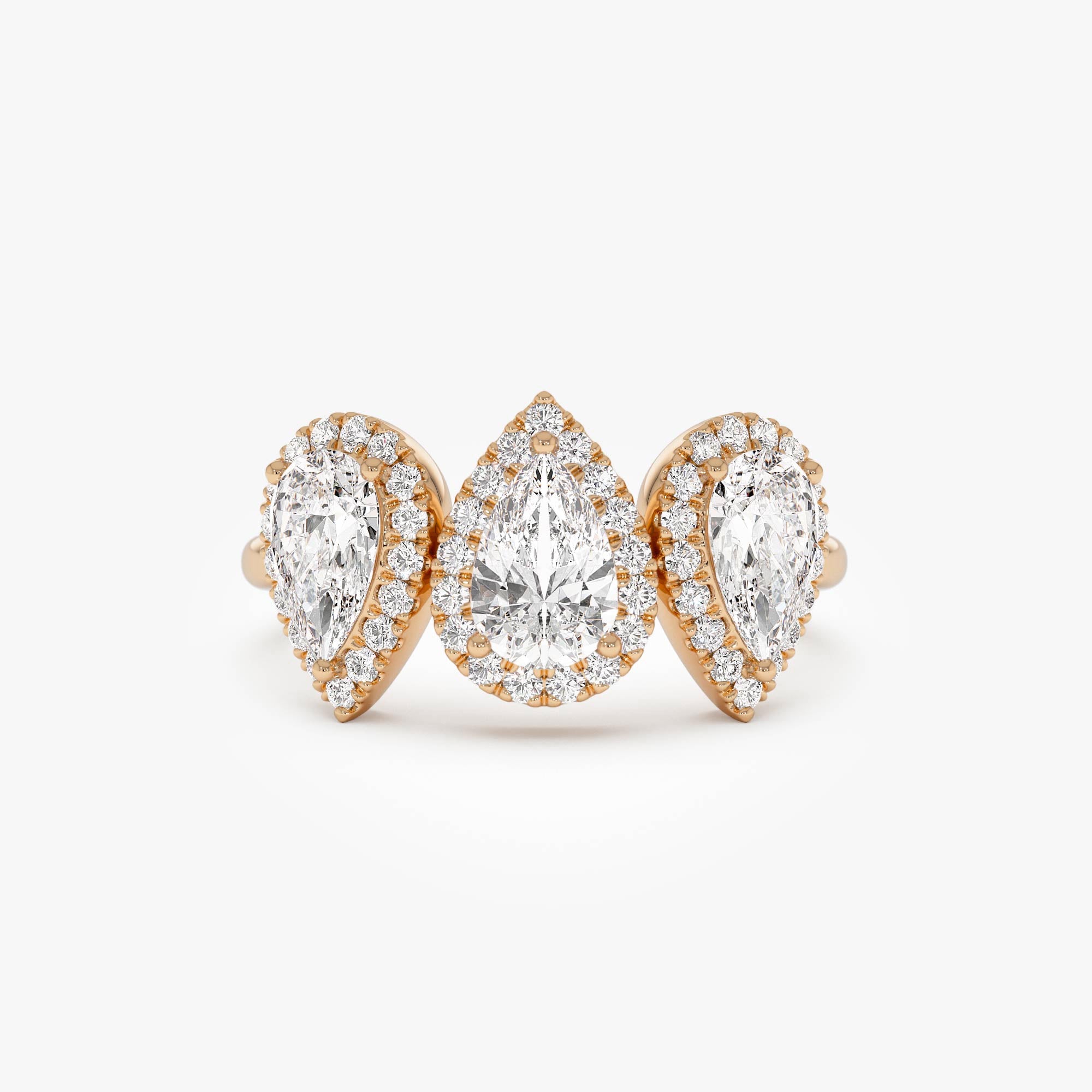 OBFJ0565 - 1.90 Ctw 14k Pear Shaped Halo Setting Lab Grown Diamond Ring - Viola 6