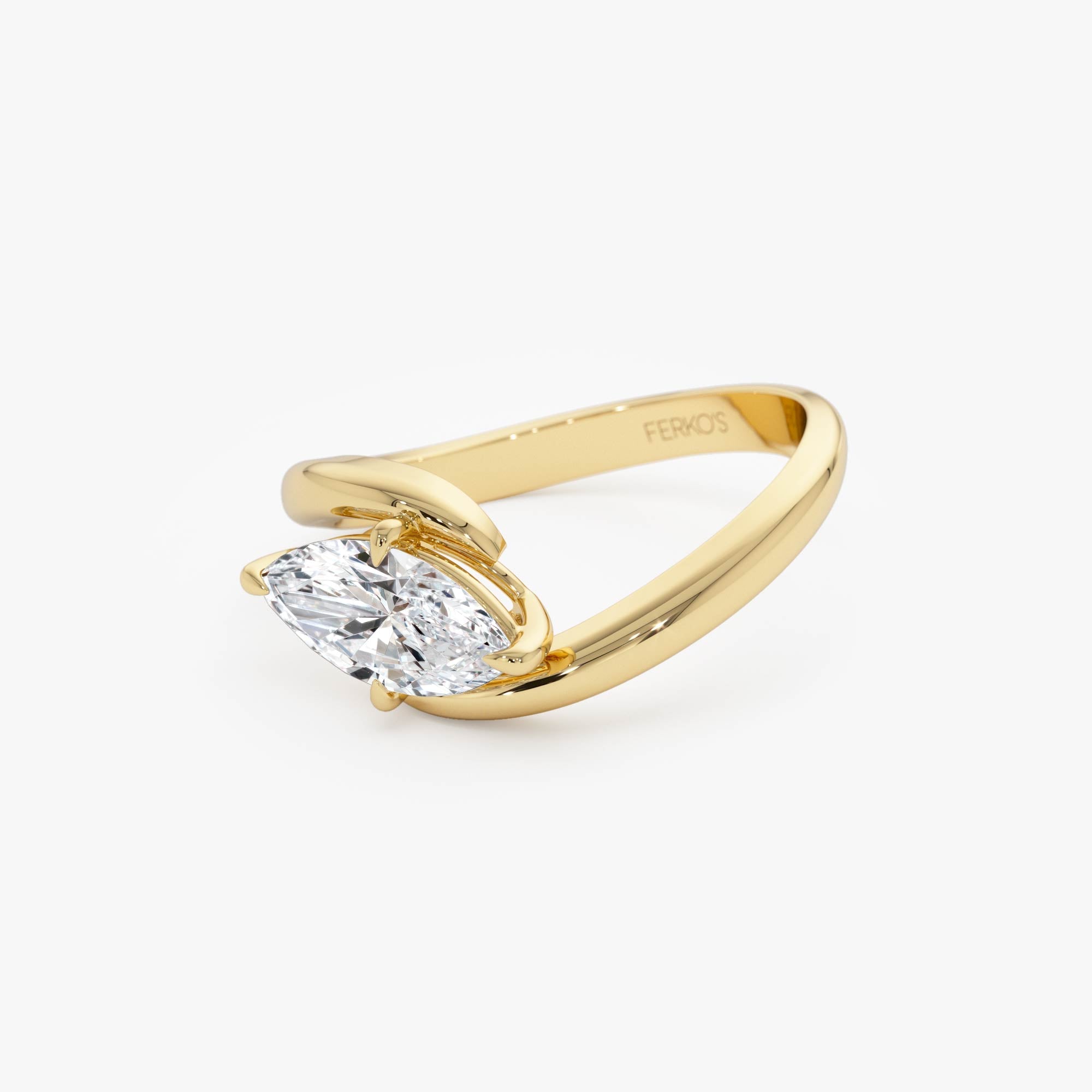 OBFJ0601 - 1.00 Ctw 14k Marquise Shaped Lab Grown Diamond Criss Cross Solitaire 8