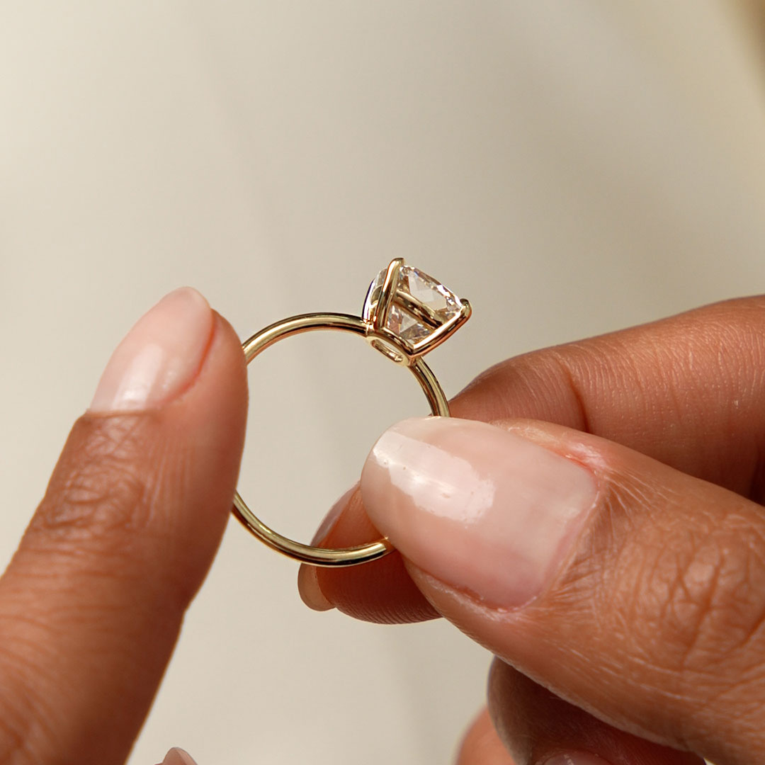 OBFJ0615 - 2.00 Ctw 14k Cushion Cut Lab Grown Diamond Engagement Ring - Evianne 5