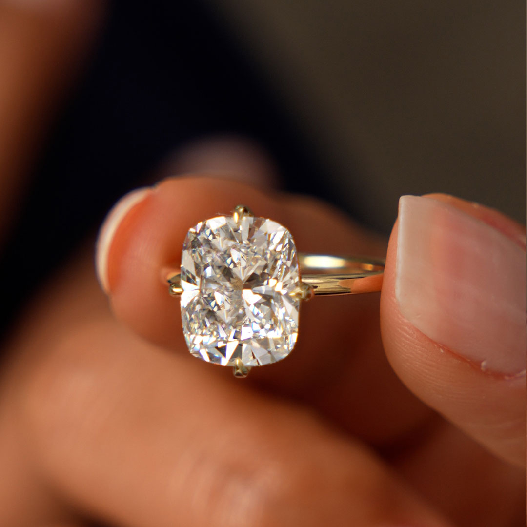 OBFJ0616 - 5.05 Ctw 14k Cushion Cut Lab Grown Diamond Engagement Solitaire - Seloria 2