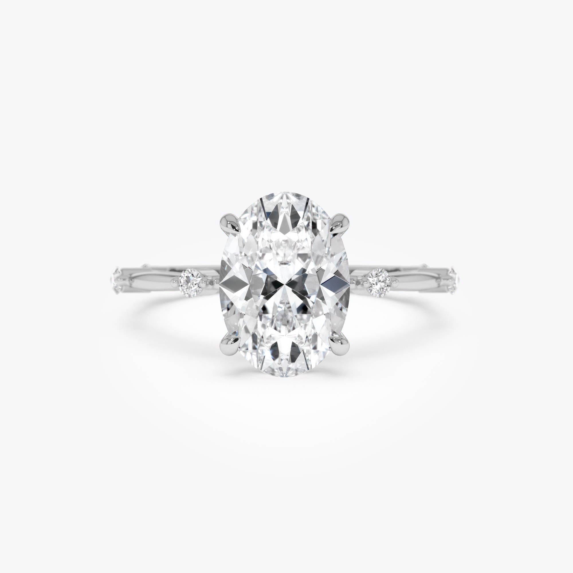 OBFJ0617 - 1.55 Ctw 14k Lab Grown Oval Diamond Engagement Ring Accent Band - Solenne 7