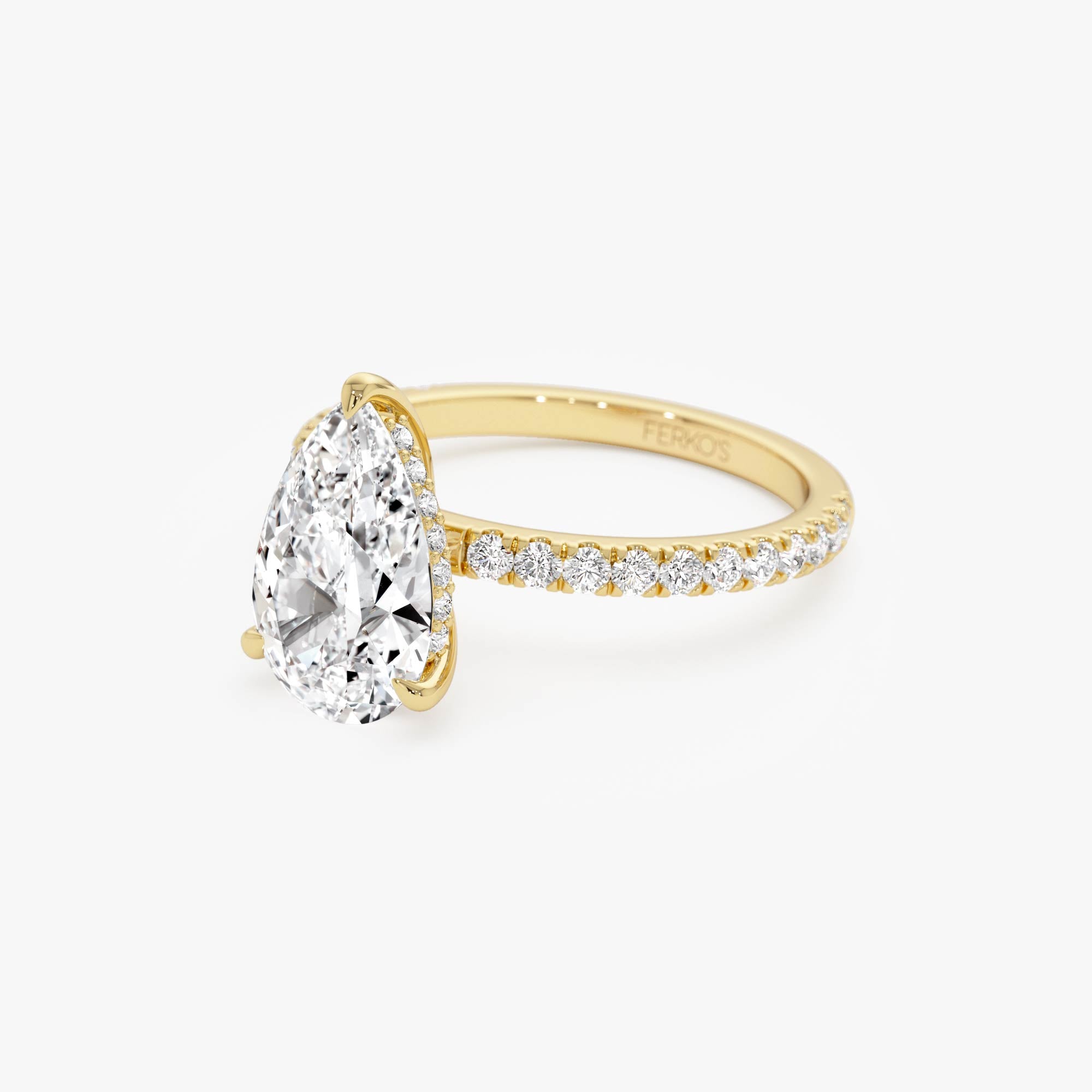 OBFJ0609 - 2.45 Ctw 14k Pear Shaped Lab Grown Diamond Pavé Setting with Hidden Halo - Valentina 8