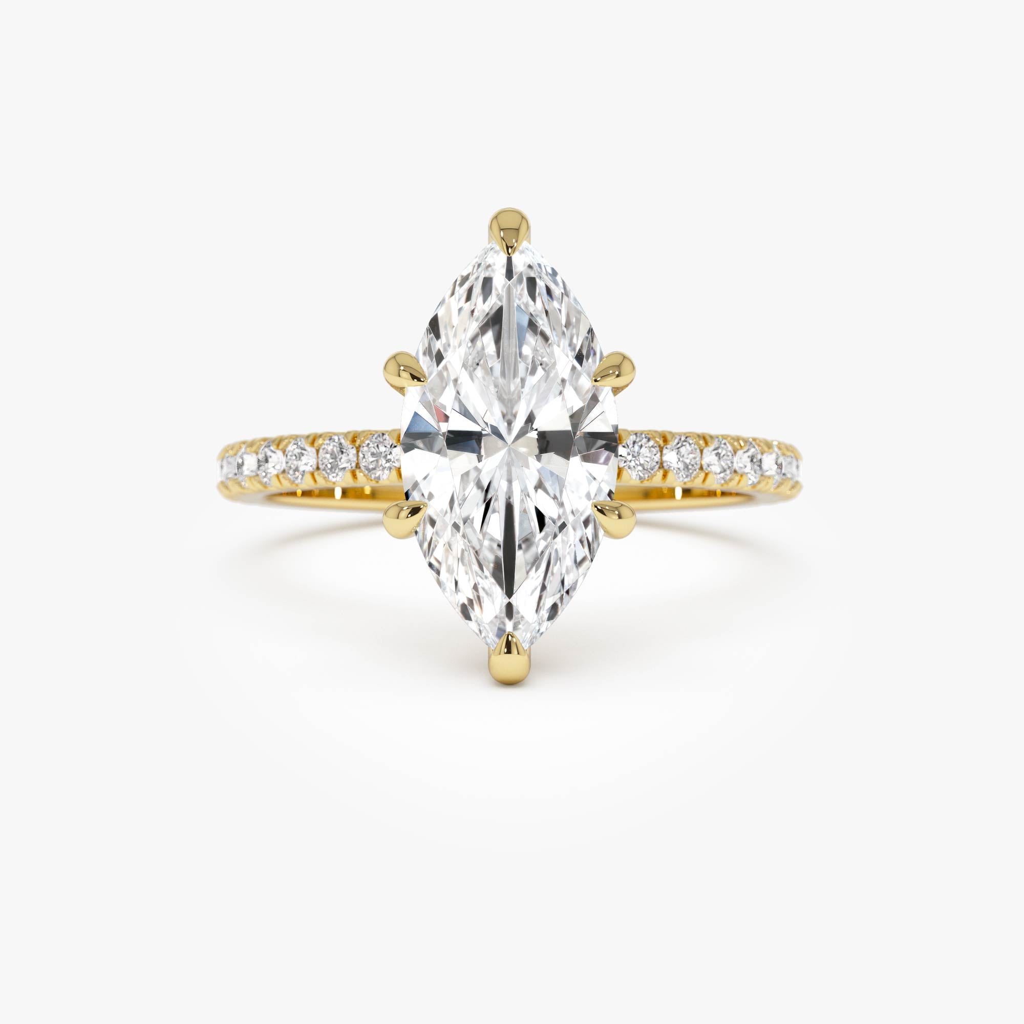 OBFJ0611 - 2.50 Ctw 14k Marquise Shaped Lab Grown Diamond Pavé Setting with Hidden Halo - Serene 1