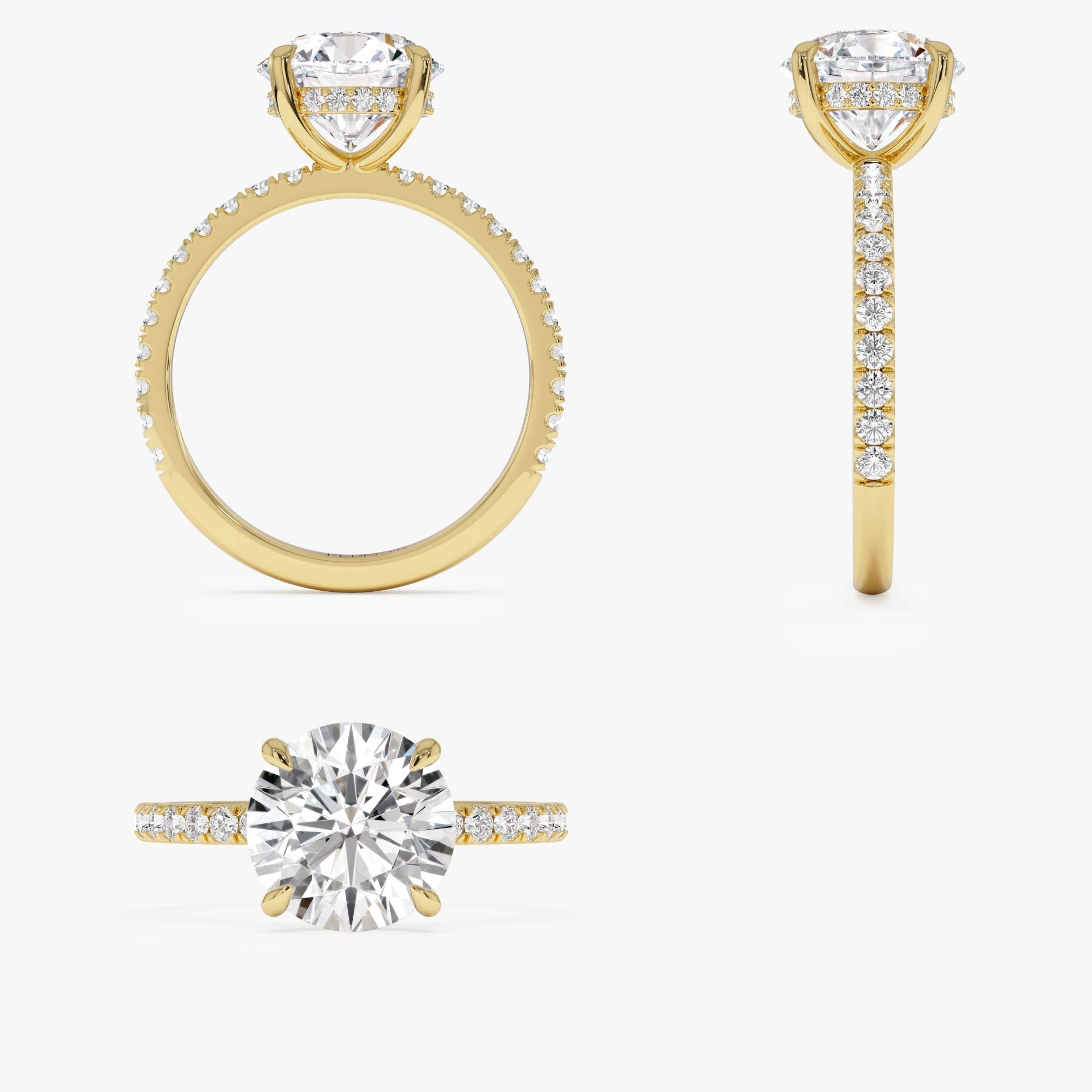 OBFJ0607 - 2.40 Ctw 14k Round Brilliant Lab Grown Diamond Pavé Setting with Hidden Halo - Selina 10
