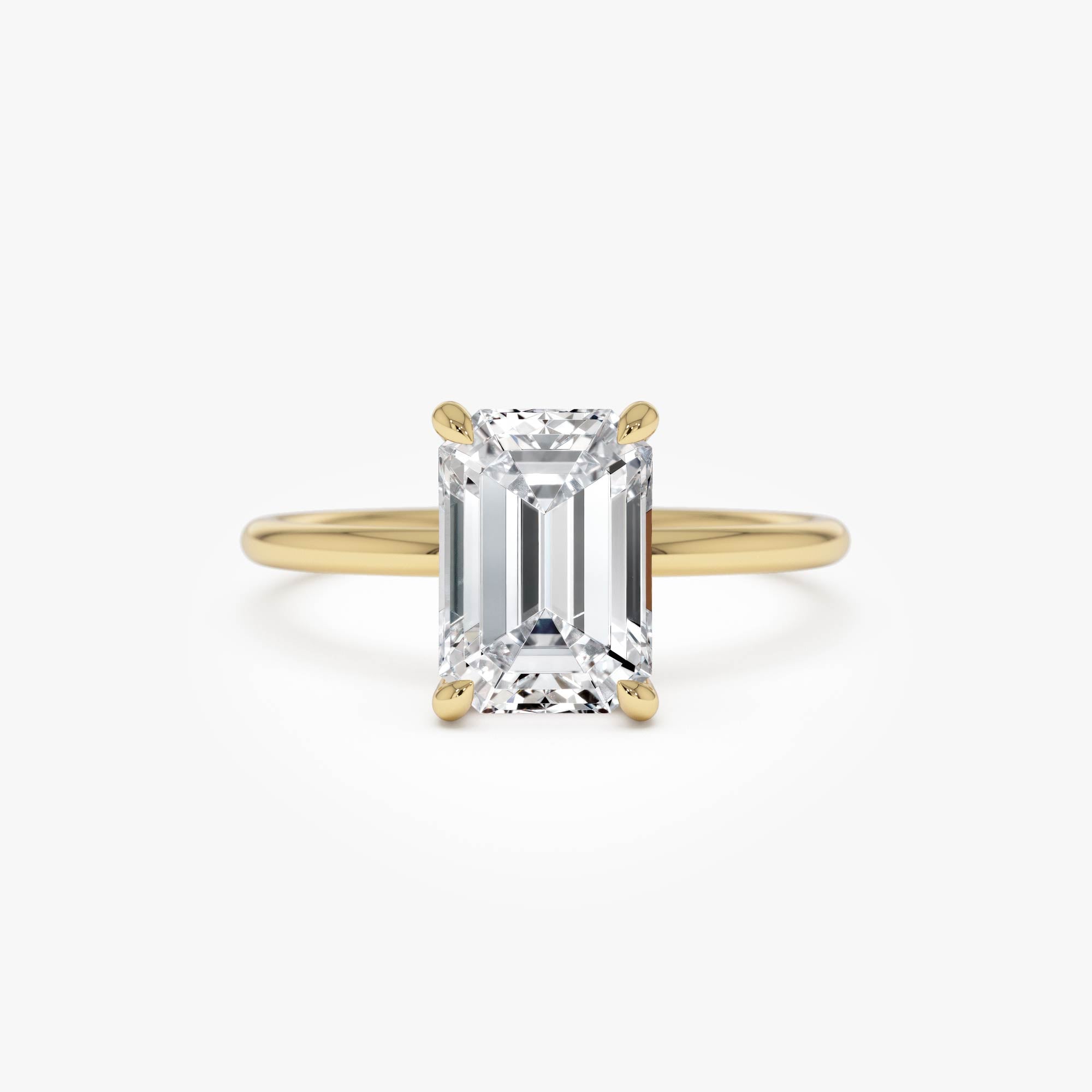 OBFJ0598 - 2.10 Ctw 14k Emerald Cut Lab Grown Diamond Hidden Halo Engagement Ring – Vivienne 1