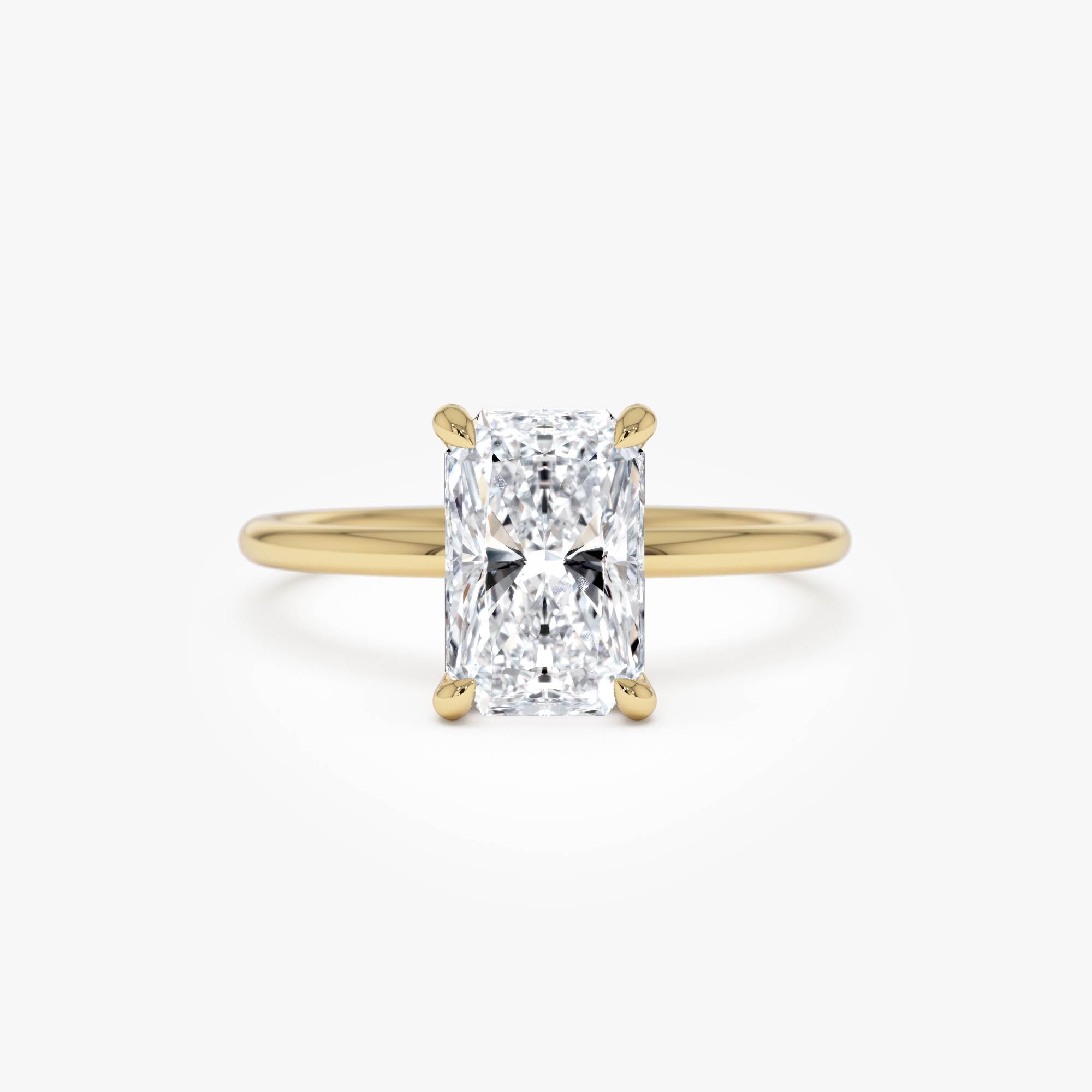 OBFJ0597 - 1.50 Ctw 14k Radiant Cut Lab Grown Diamond Hidden Halo Engagement Ring – Aurora 1