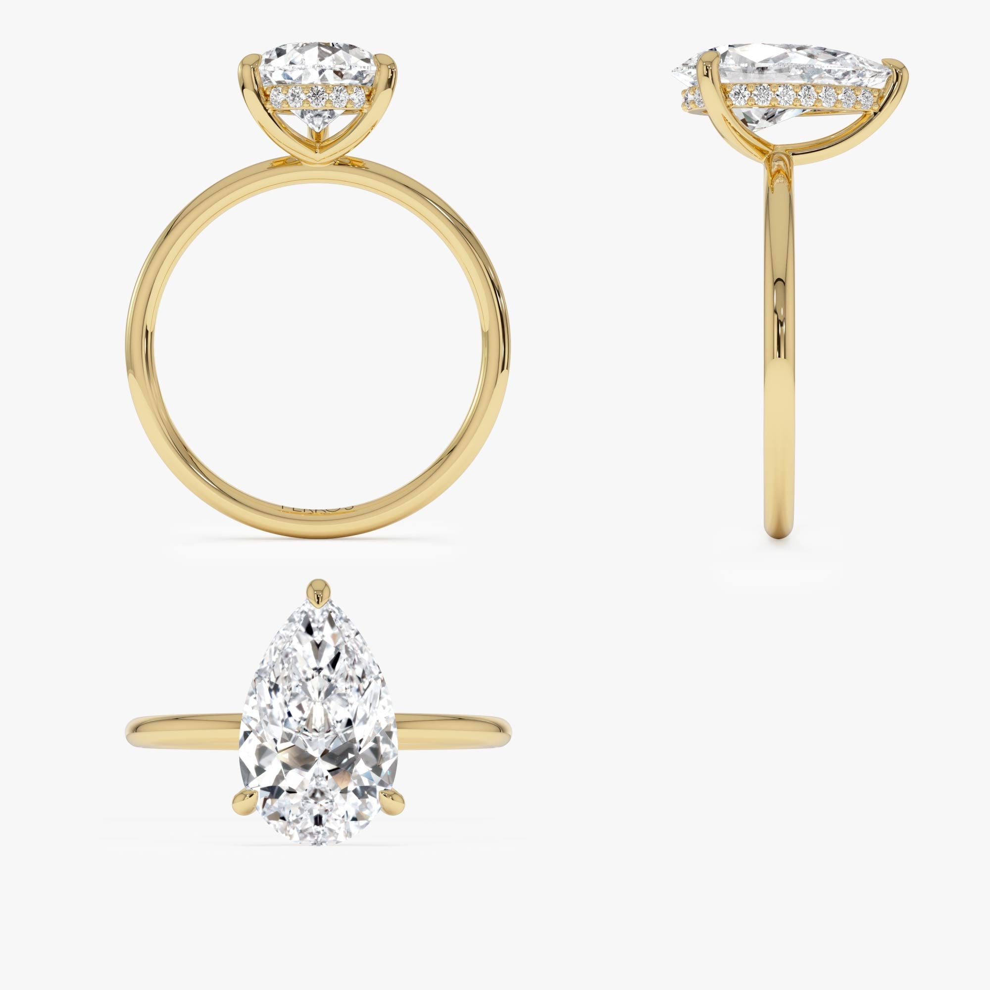 OBFJ0596 - 2.00 Ctw 14k Pear Shaped Lab Grown Diamond Hidden Halo Engagement Ring – Amara 9