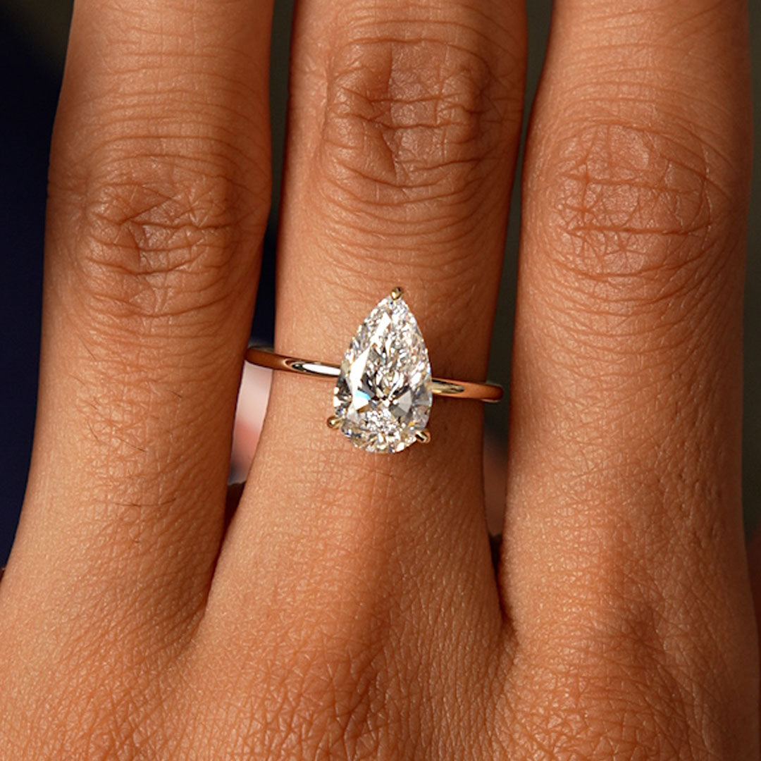 OBFJ0596 - 2.00 Ctw 14k Pear Shaped Lab Grown Diamond Hidden Halo Engagement Ring – Amara 3
