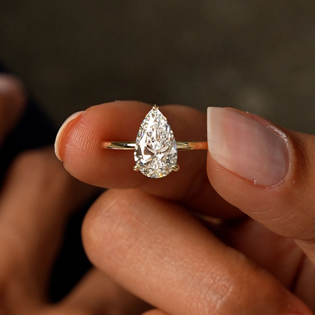 OBFJ0596 - 2.00 Ctw 14k Pear Shaped Lab Grown Diamond Hidden Halo Engagement Ring – Amara 2