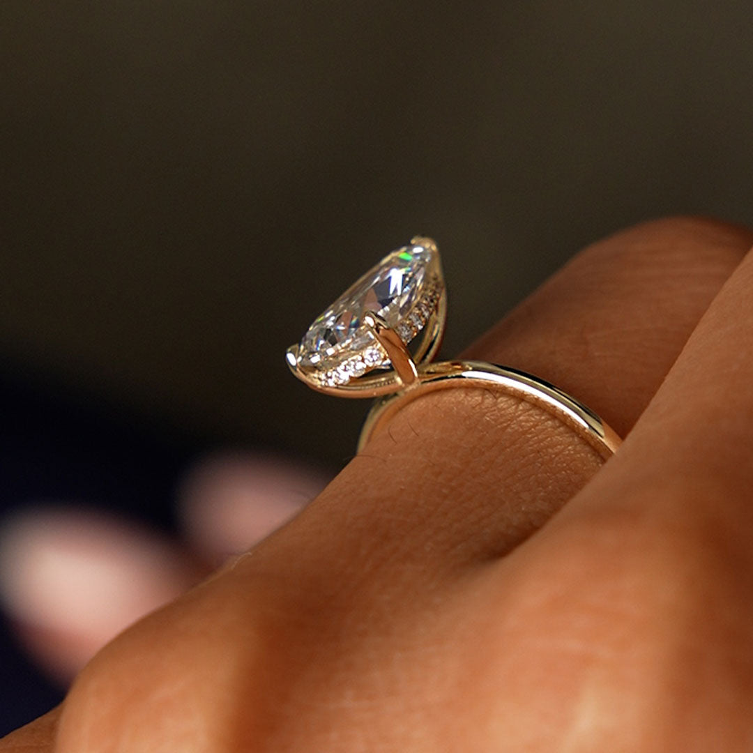 OBFJ0596 - 2.00 Ctw 14k Pear Shaped Lab Grown Diamond Hidden Halo Engagement Ring – Amara 4