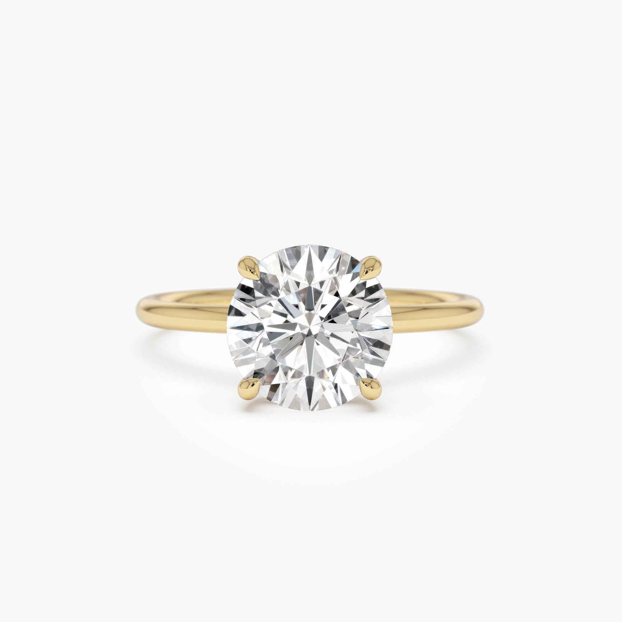 OBFJ0594 - 2.00 Ctw 14k Round Brilliant Lab Grown Diamond Engagement Ring with Hidden Halo – Rosalie 1