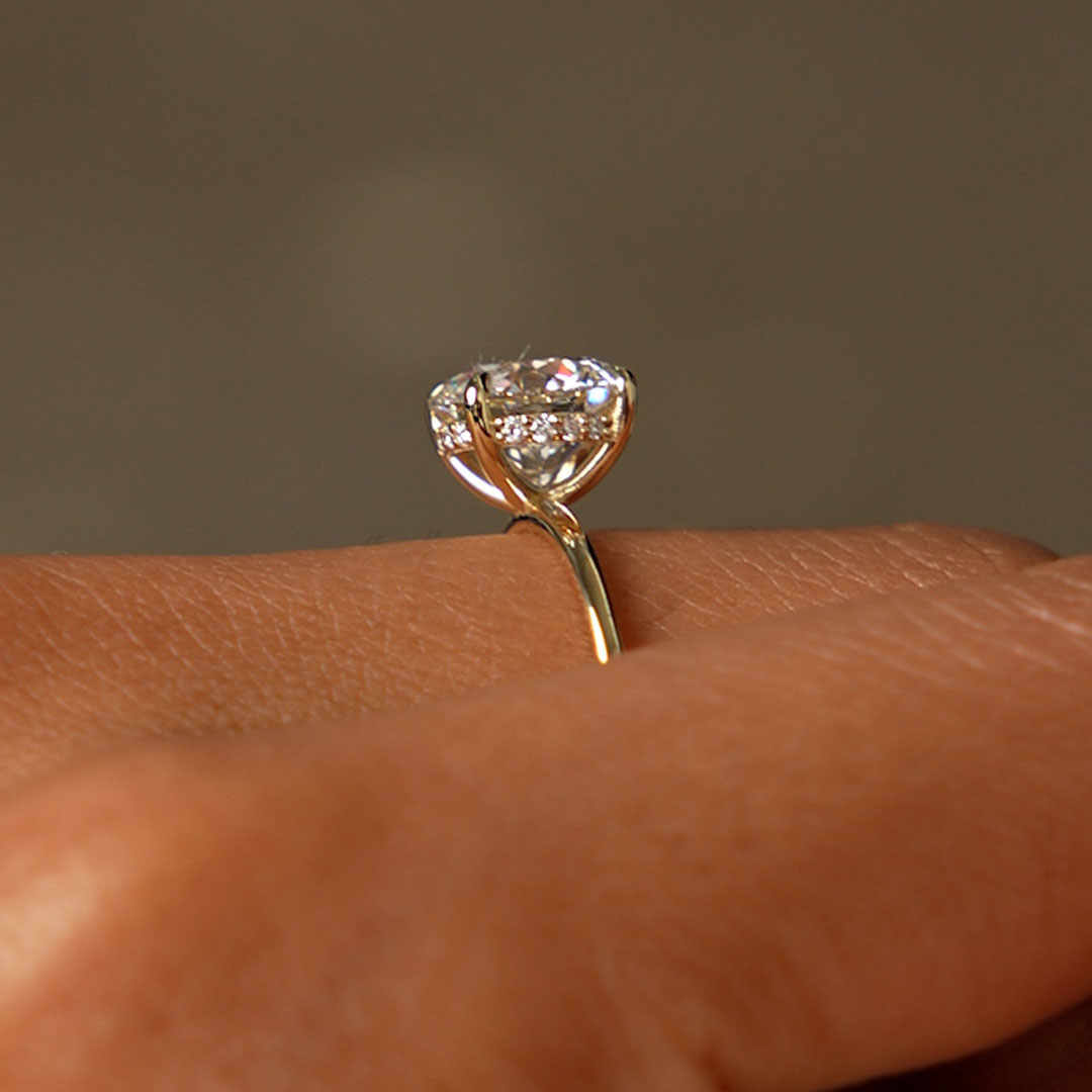OBFJ0594 - 2.00 Ctw 14k Round Brilliant Lab Grown Diamond Engagement Ring with Hidden Halo – Rosalie 4