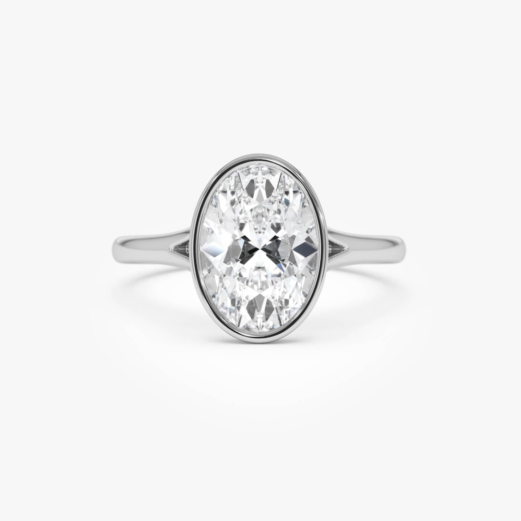 OBFJ0589 - 2.00 ctw 14k Oval Shaped Minimalist Bezel Setting Lab Grown Diamond Engagement Ring – Marcella 7