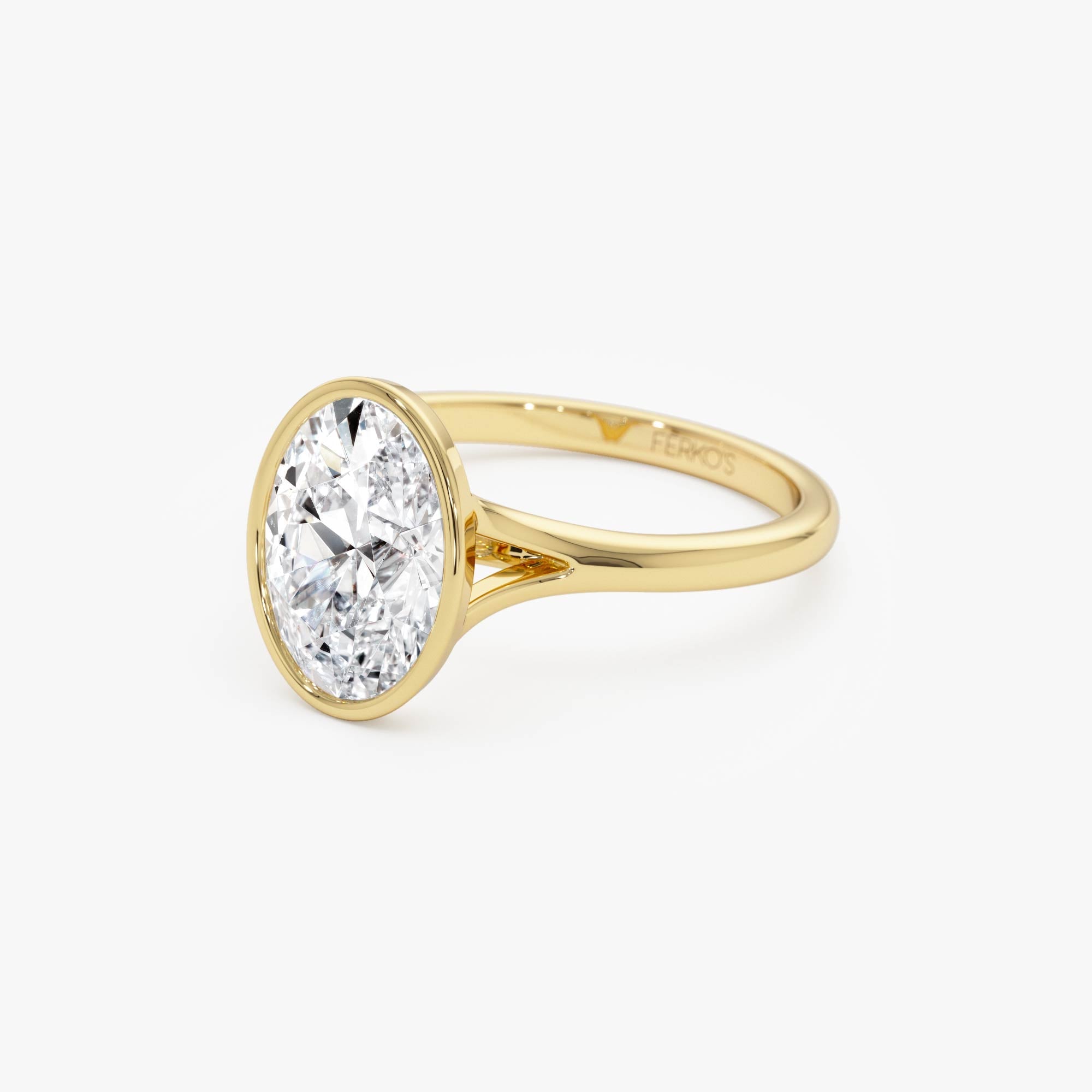 OBFJ0589 - 2.00 ctw 14k Oval Shaped Minimalist Bezel Setting Lab Grown Diamond Engagement Ring – Marcella 8