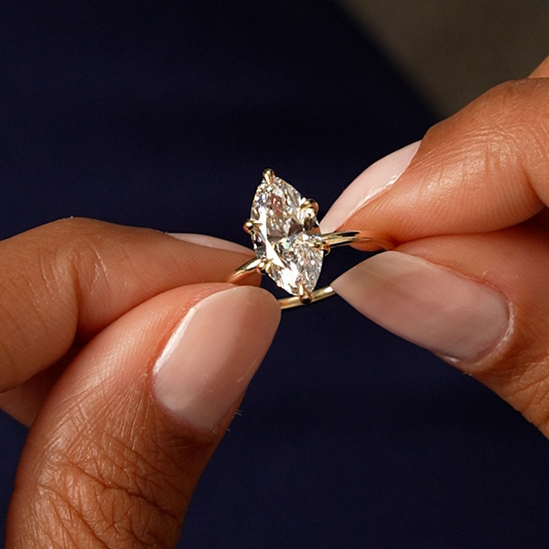 OBFJ0588 - 2.00 Ctw 14k Marquise Lab Grown Diamond Engagement Ring with Hidden Halo – Natalia 2
