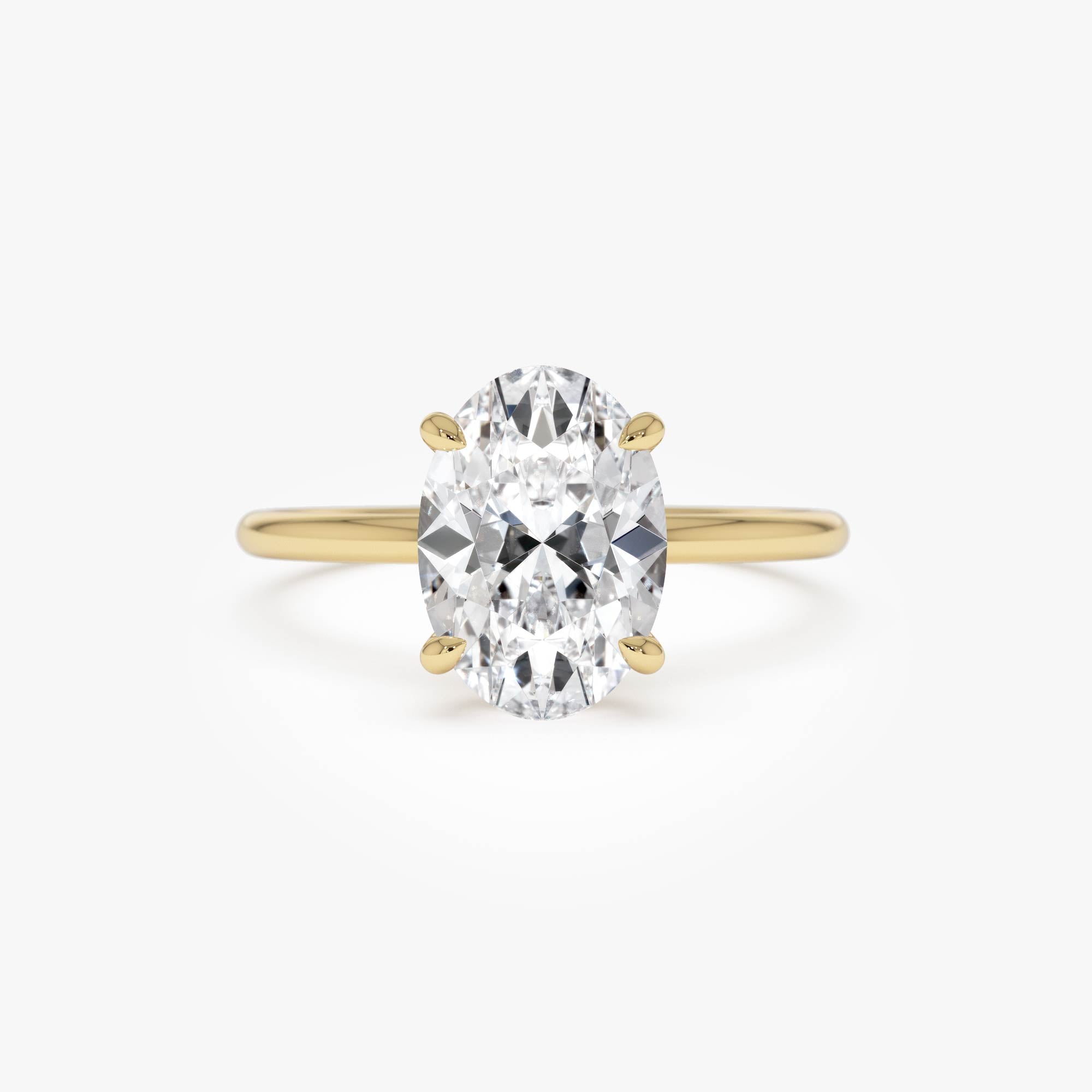 OBFJ0587 - 2.00 Ctw 14k Oval Shaped Prong Setting Lab Grown Diamond Engagement Ring – Odessa 1