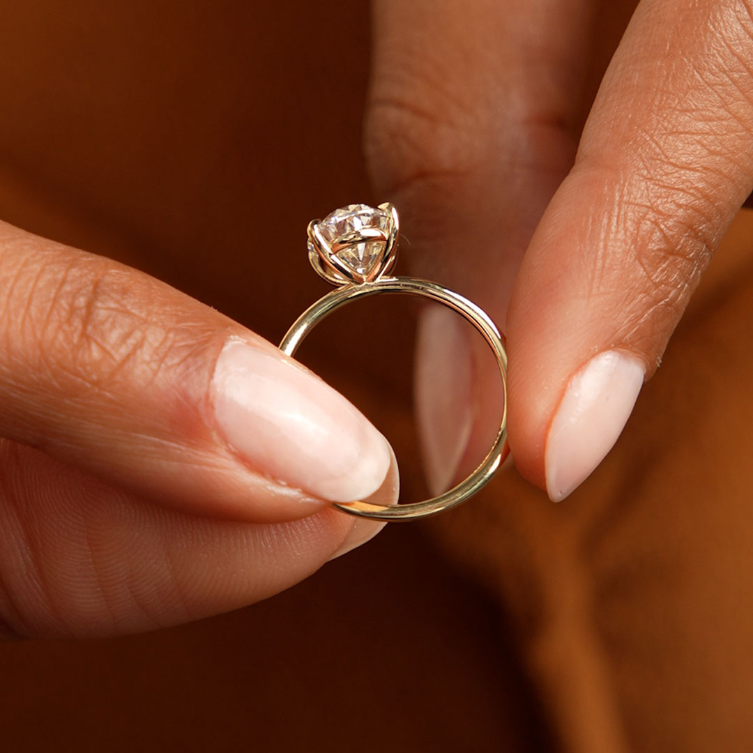 OBFJ0587 - 2.00 Ctw 14k Oval Shaped Prong Setting Lab Grown Diamond Engagement Ring – Odessa 4