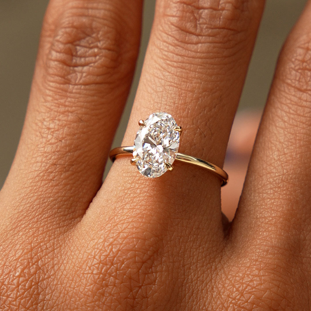 OBFJ0587 - 2.00 Ctw 14k Oval Shaped Prong Setting Lab Grown Diamond Engagement Ring – Odessa 2
