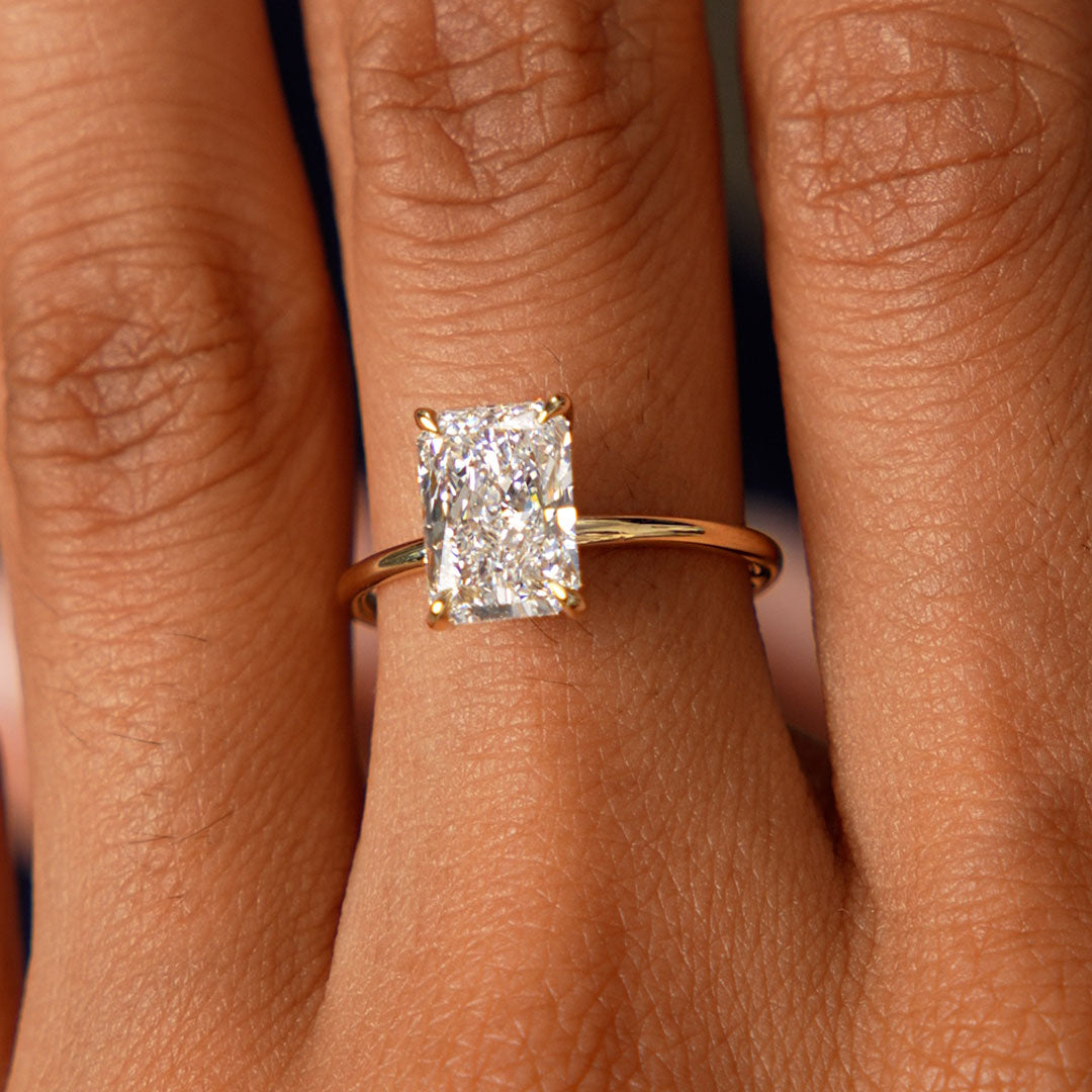 OBFJ0586 - 2.00 Ctw 14k Radiant Cut Prong Setting Lab Grown Diamond Engagement Ring – Corinne 5
