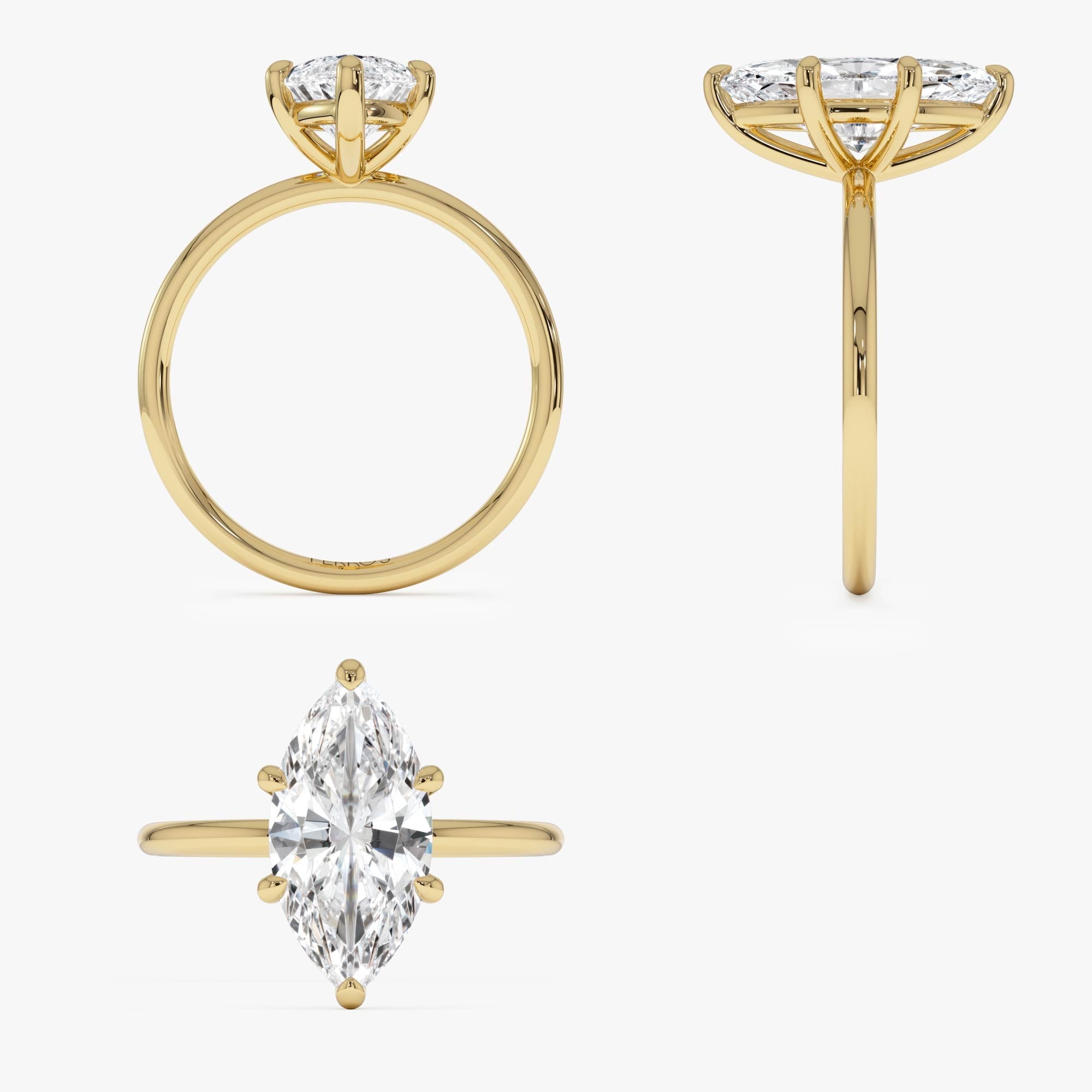 OBFJ0585 - 2.00 Ctw 14k Marquise Shape Prong Setting Lab Grown Diamond Engagement Ring – Verity 10