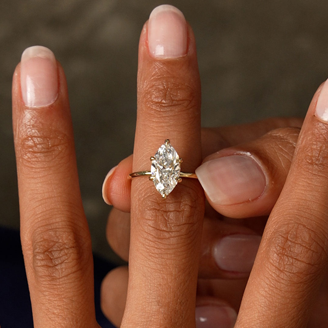 OBFJ0585 - 2.00 Ctw 14k Marquise Shape Prong Setting Lab Grown Diamond Engagement Ring – Verity 2