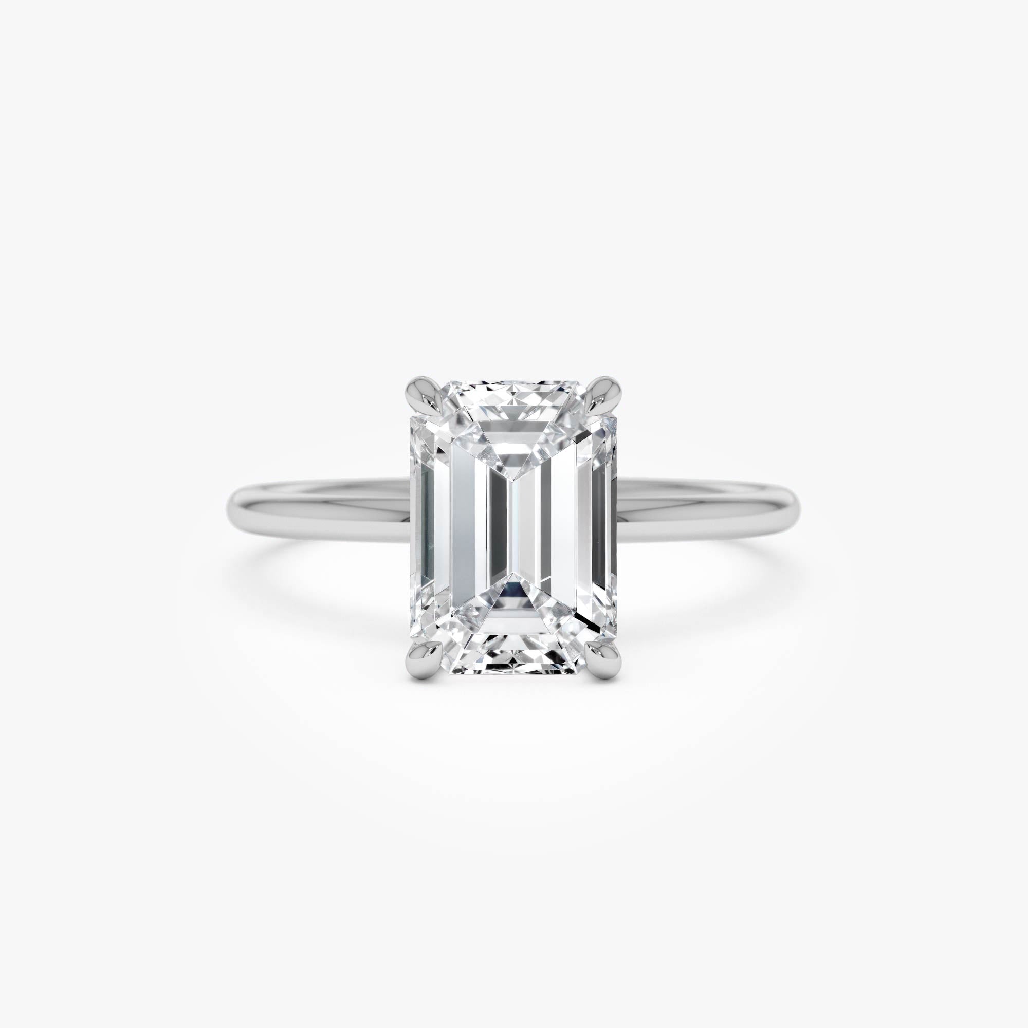 OBFJ0583 - 2.00 Ctw 14k Emerald Cut Prong Setting Lab Grown Diamond Engagement Ring – Marcelline 6