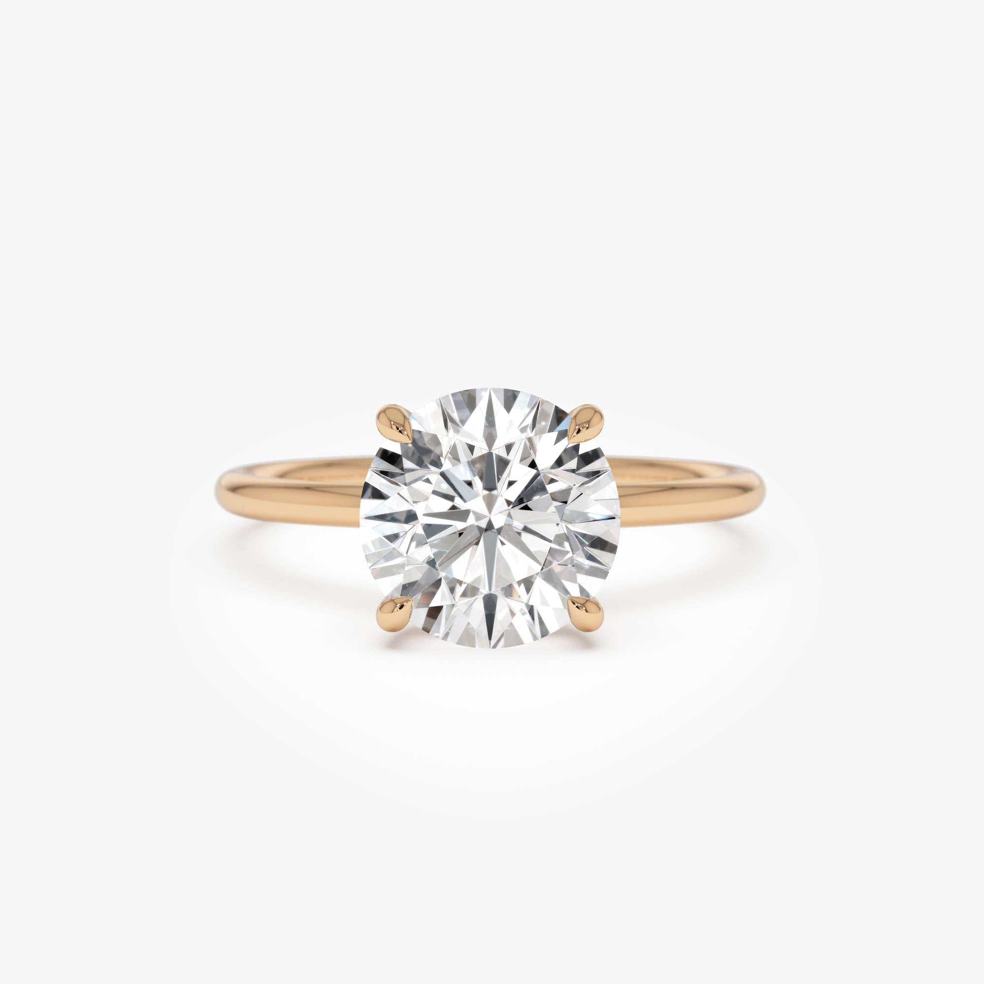 OBFJ0582 - 2.00 Ctw 14k Round Brilliant Prong Setting Lab Grown Diamond Engagement Ring – Rosalind 8