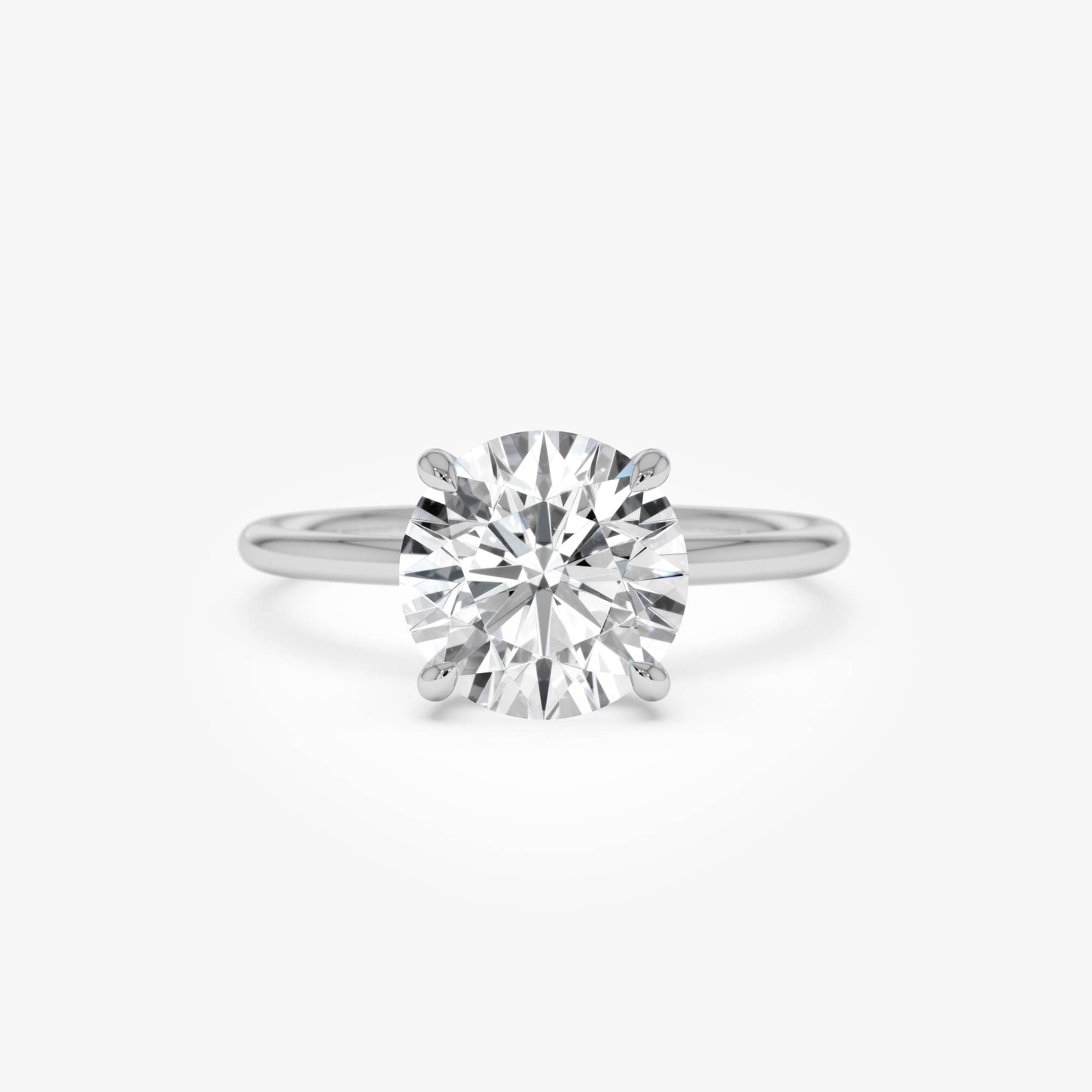 OBFJ0582 - 2.00 Ctw 14k Round Brilliant Prong Setting Lab Grown Diamond Engagement Ring – Rosalind 9