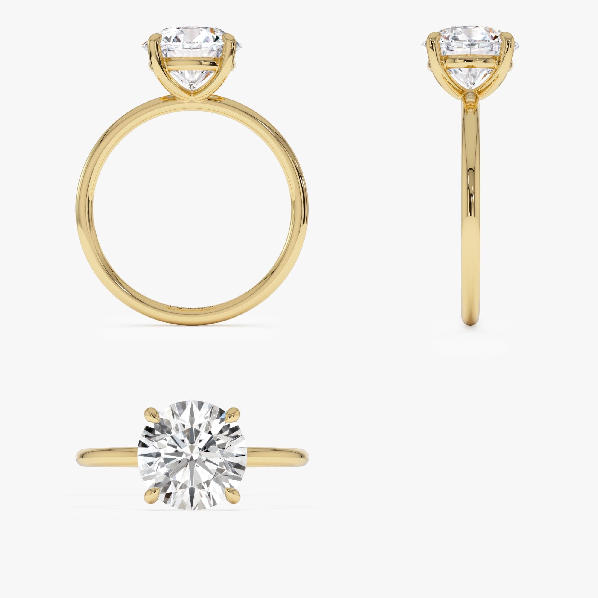 OBFJ0582 - 2.00 Ctw 14k Round Brilliant Prong Setting Lab Grown Diamond Engagement Ring – Rosalind 11