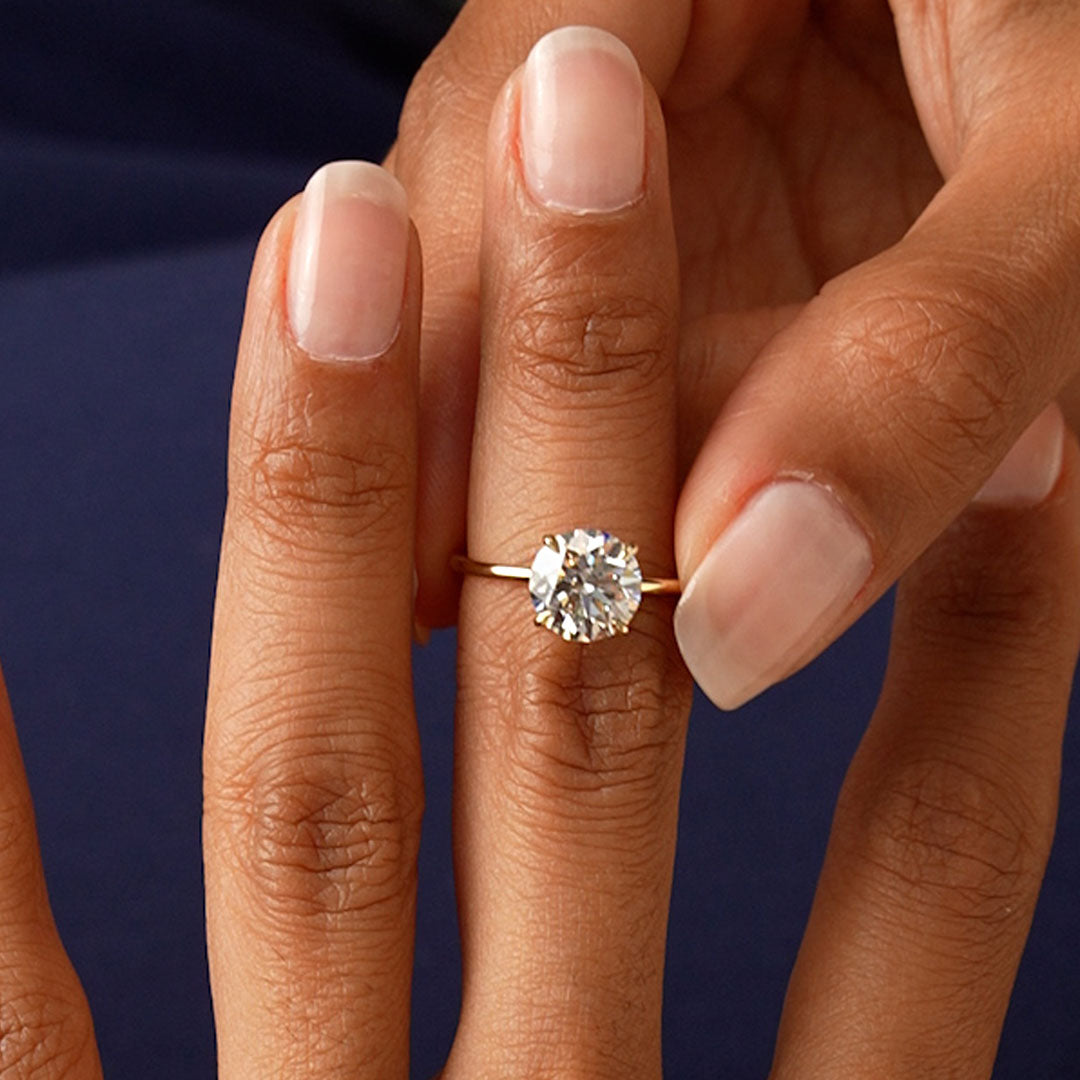 OBFJ0582 - 2.00 Ctw 14k Round Brilliant Prong Setting Lab Grown Diamond Engagement Ring – Rosalind 3