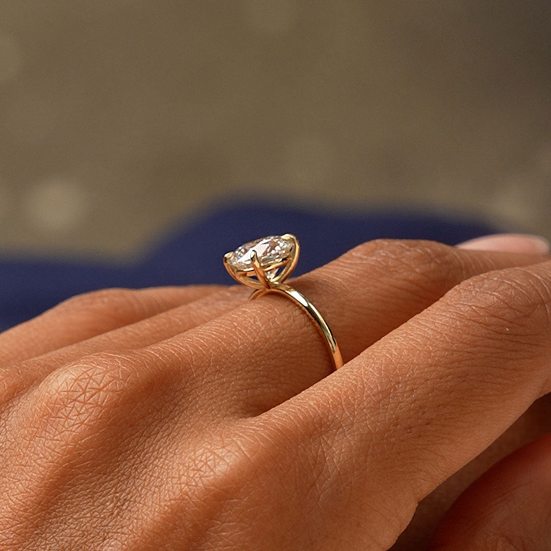 OBFJ0582 - 2.00 Ctw 14k Round Brilliant Prong Setting Lab Grown Diamond Engagement Ring – Rosalind 6