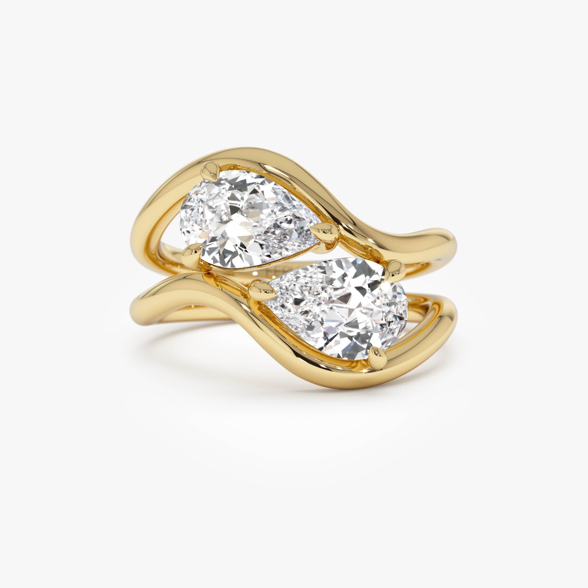 OBFJ0403 - 2.00 Ctw 14k Pear Shaped Lab Grown Diamond Stacked Rings - Chloe 1