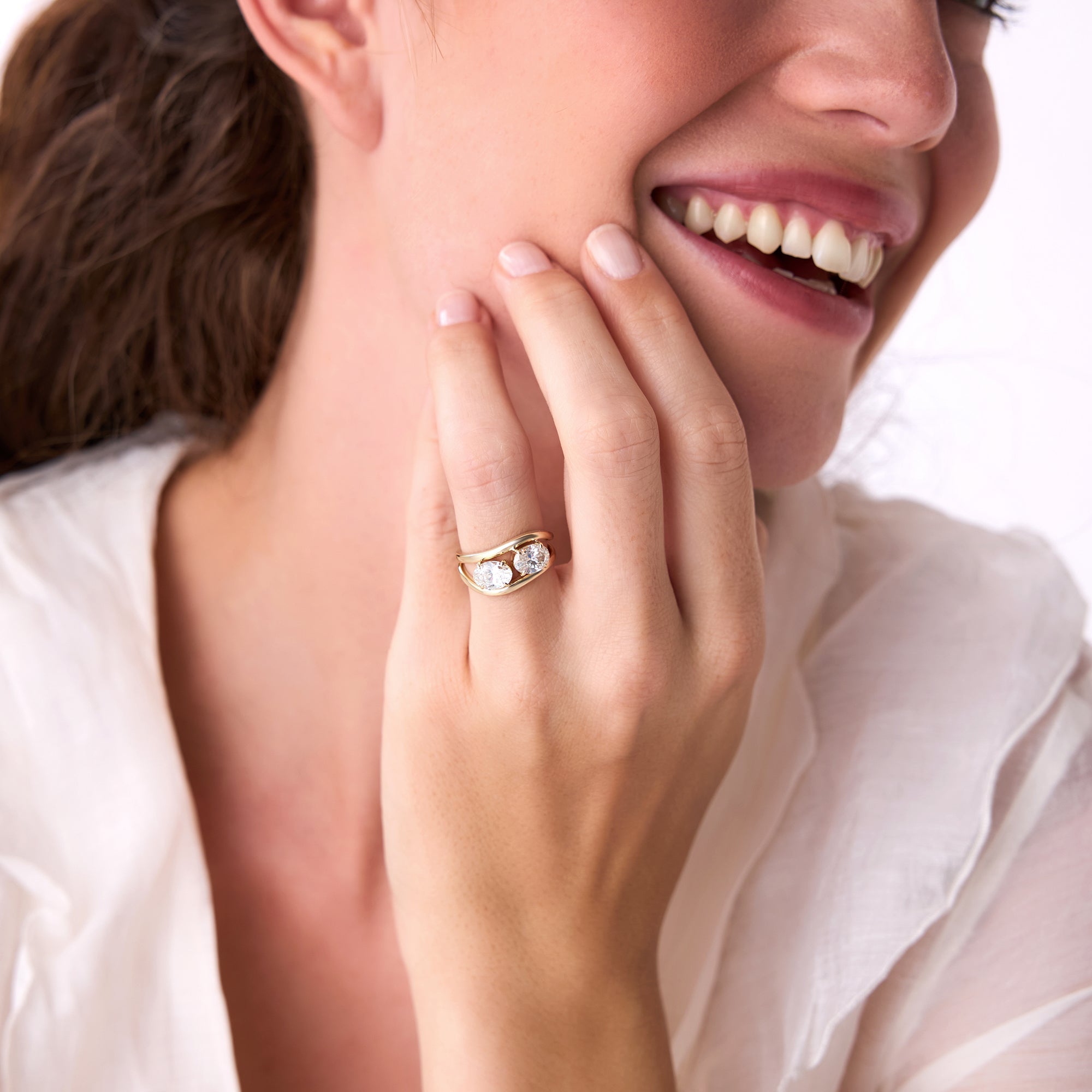 OBFJ0404 - 2.00 Ctw 14k Oval Shaped Lab Grown Diamond Stacked Rings - Rhea 3