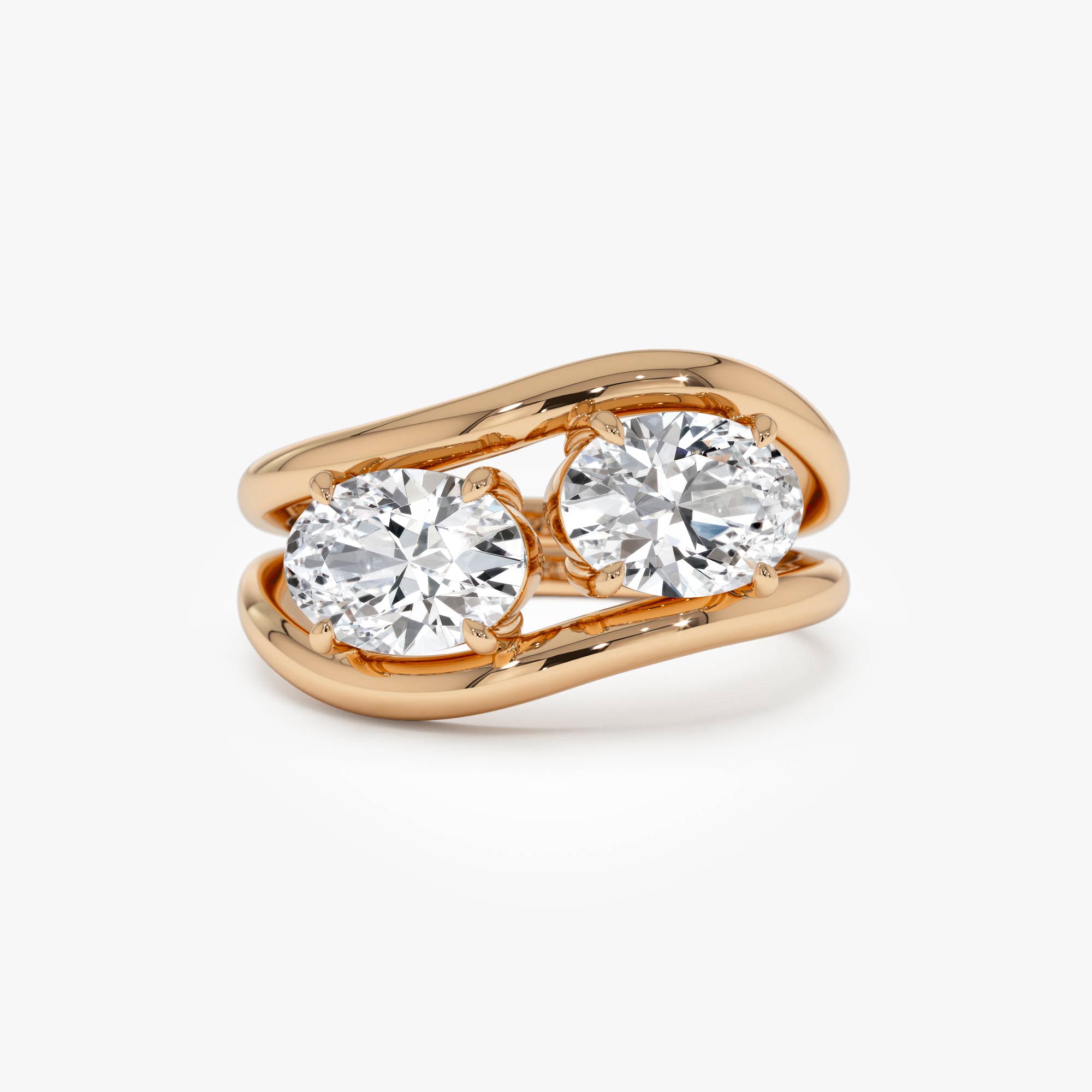 OBFJ0404 - 2.00 Ctw 14k Oval Shaped Lab Grown Diamond Stacked Rings - Rhea 6