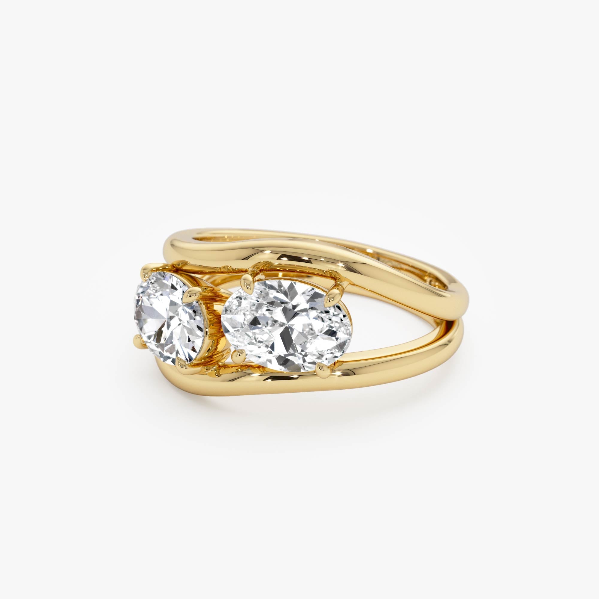 OBFJ0404 - 2.00 Ctw 14k Oval Shaped Lab Grown Diamond Stacked Rings - Rhea 8