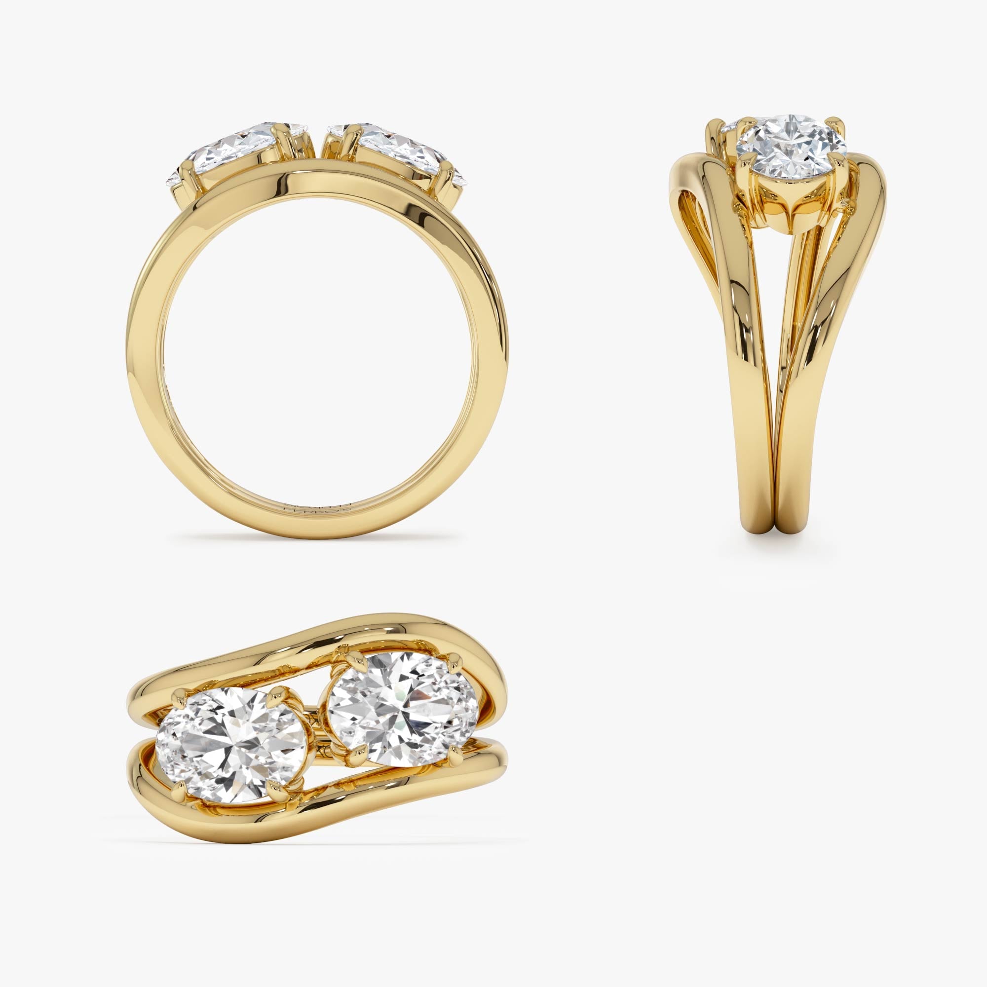 OBFJ0404 - 2.00 Ctw 14k Oval Shaped Lab Grown Diamond Stacked Rings - Rhea 9