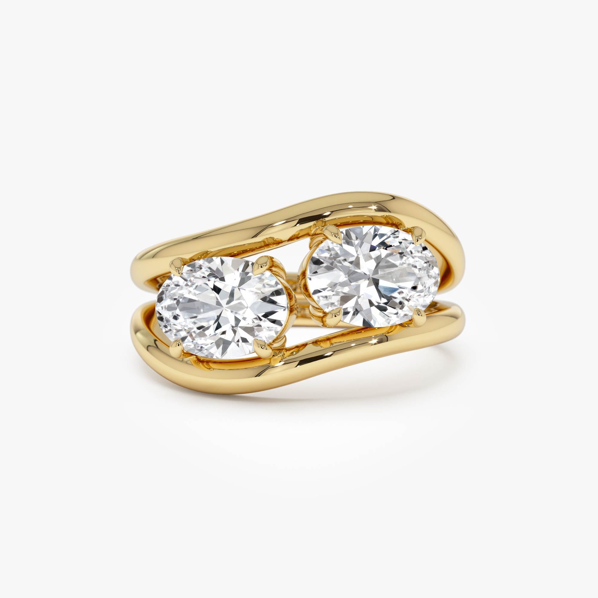 OBFJ0404 - 2.00 Ctw 14k Oval Shaped Lab Grown Diamond Stacked Rings - Rhea 1