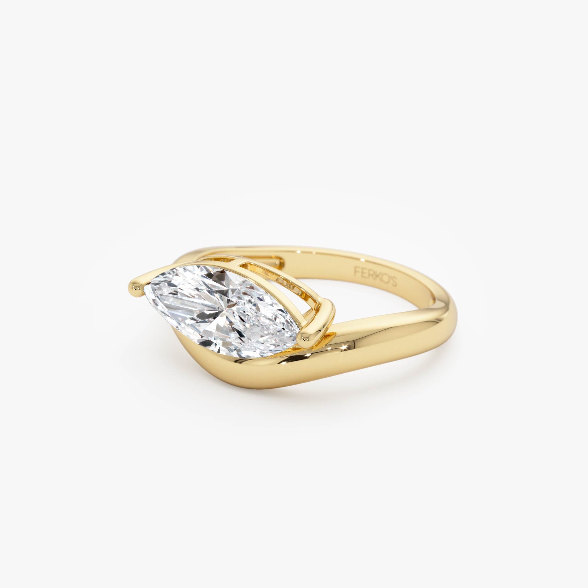 OBFJ0547 - 1.50 Ctw 14k Marquise Shaped Contemporary Design Lab Grown Diamond Ring - Noemi 9