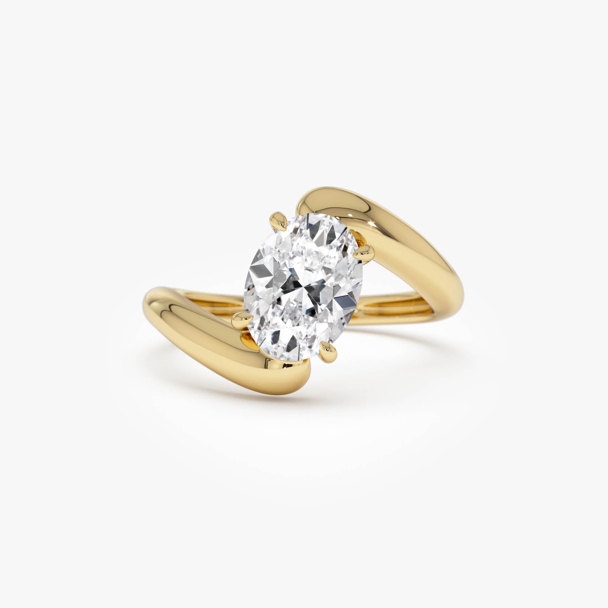 OBFJ0554 - 1.50 Ctw 14k Lab Grown Oval Shaped Diamond Bypass Ring - Flavia 1
