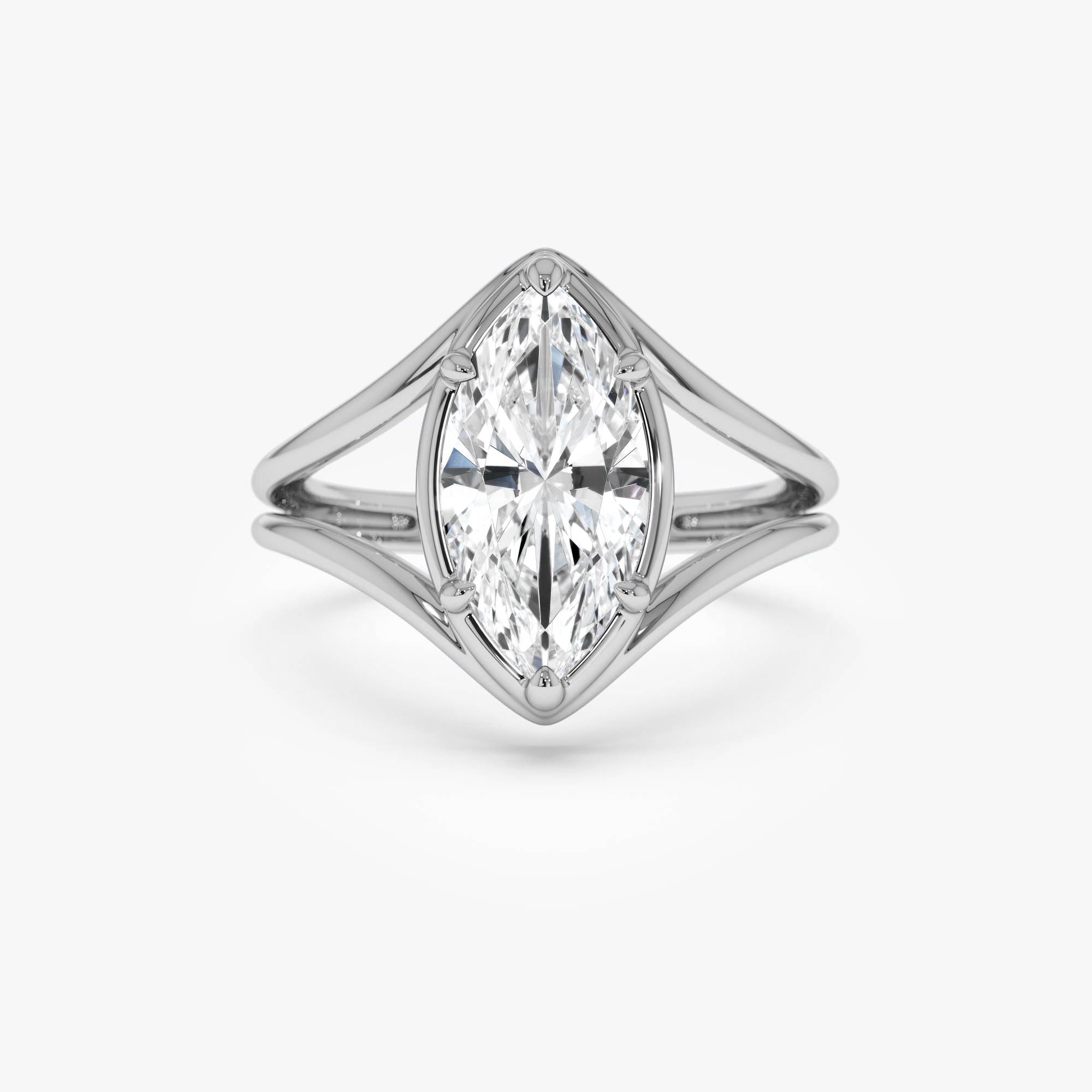 OBFJ0548 - 2.00 Ctw 14k Marquise Shaped Lab Grown Diamond Split Shank Engagement Ring - Carla 8