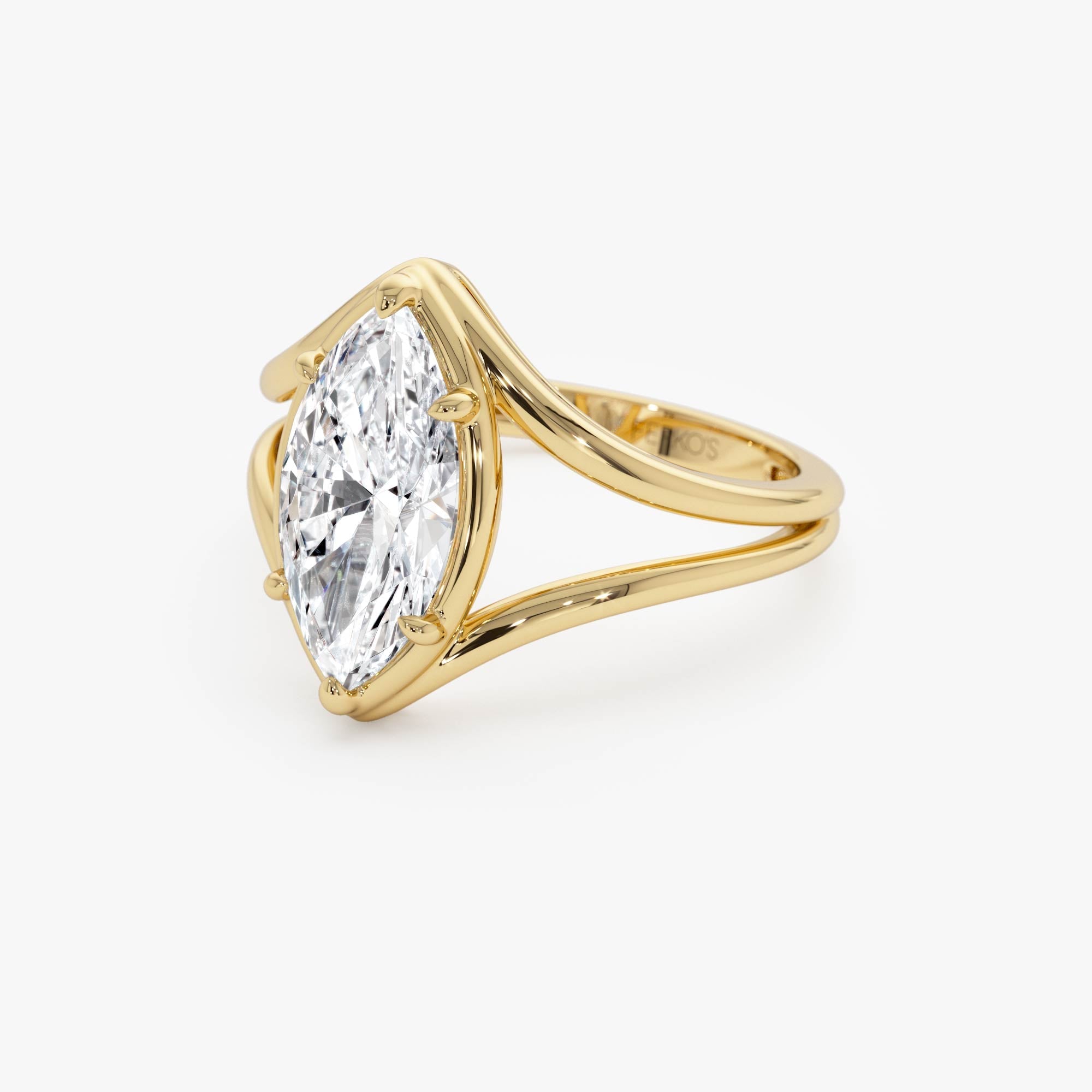 OBFJ0548 - 2.00 Ctw 14k Marquise Shaped Lab Grown Diamond Split Shank Engagement Ring - Carla 9