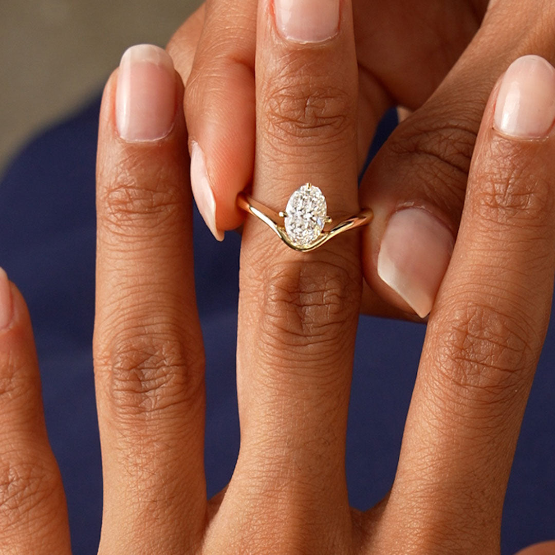 OBFJ0614 - 1.00 Ctw 14k Oval Cut Lab Grown Diamond Designer Setting Ring – Nerissa 5