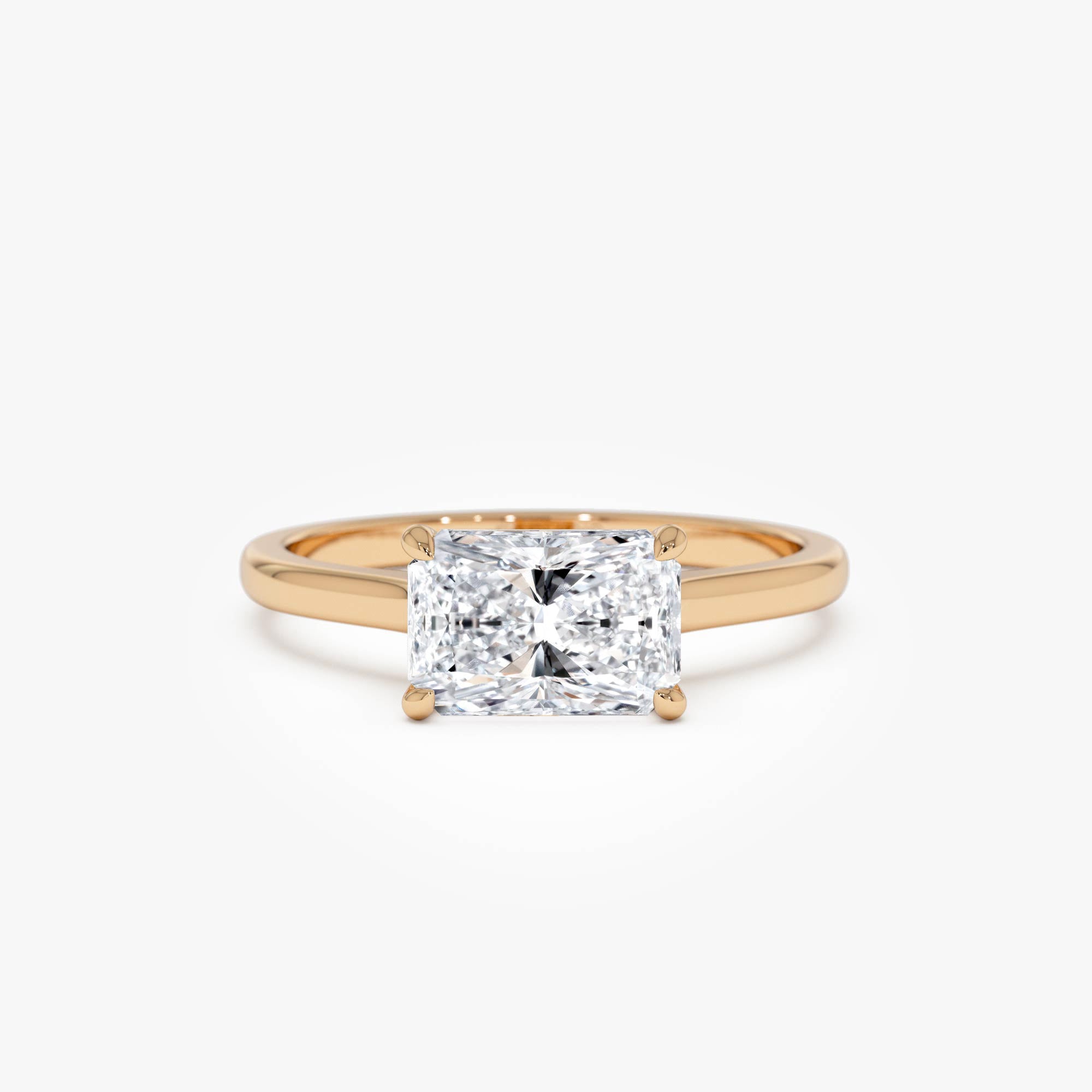 OBFJ0417 - 1 CTW 14k Radiant Cut Lab Grown Radiant Shaped East-West Set Diamond Ring - Alba 10
