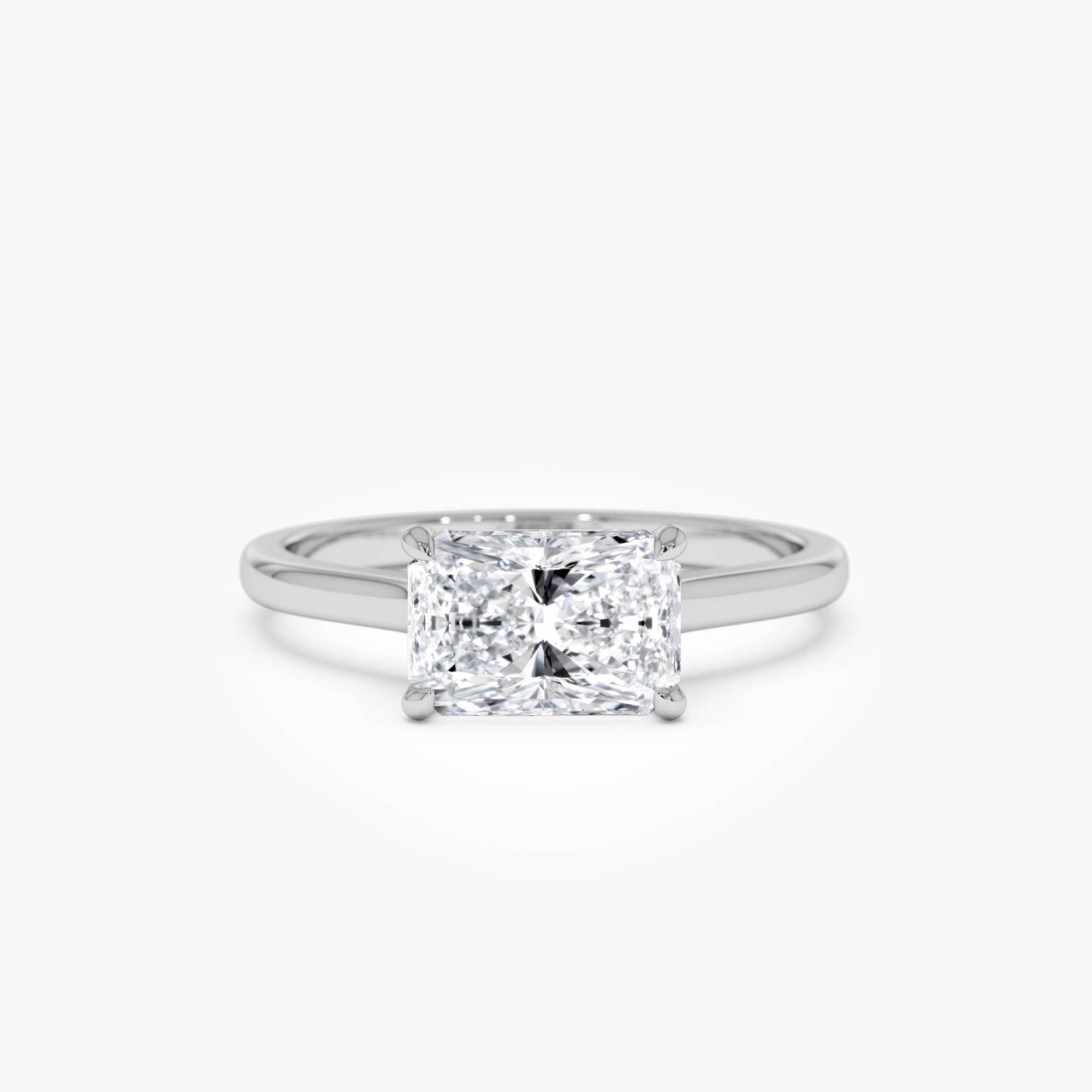 OBFJ0417 - 1 CTW 14k Radiant Cut Lab Grown Radiant Shaped East-West Set Diamond Ring - Alba 11