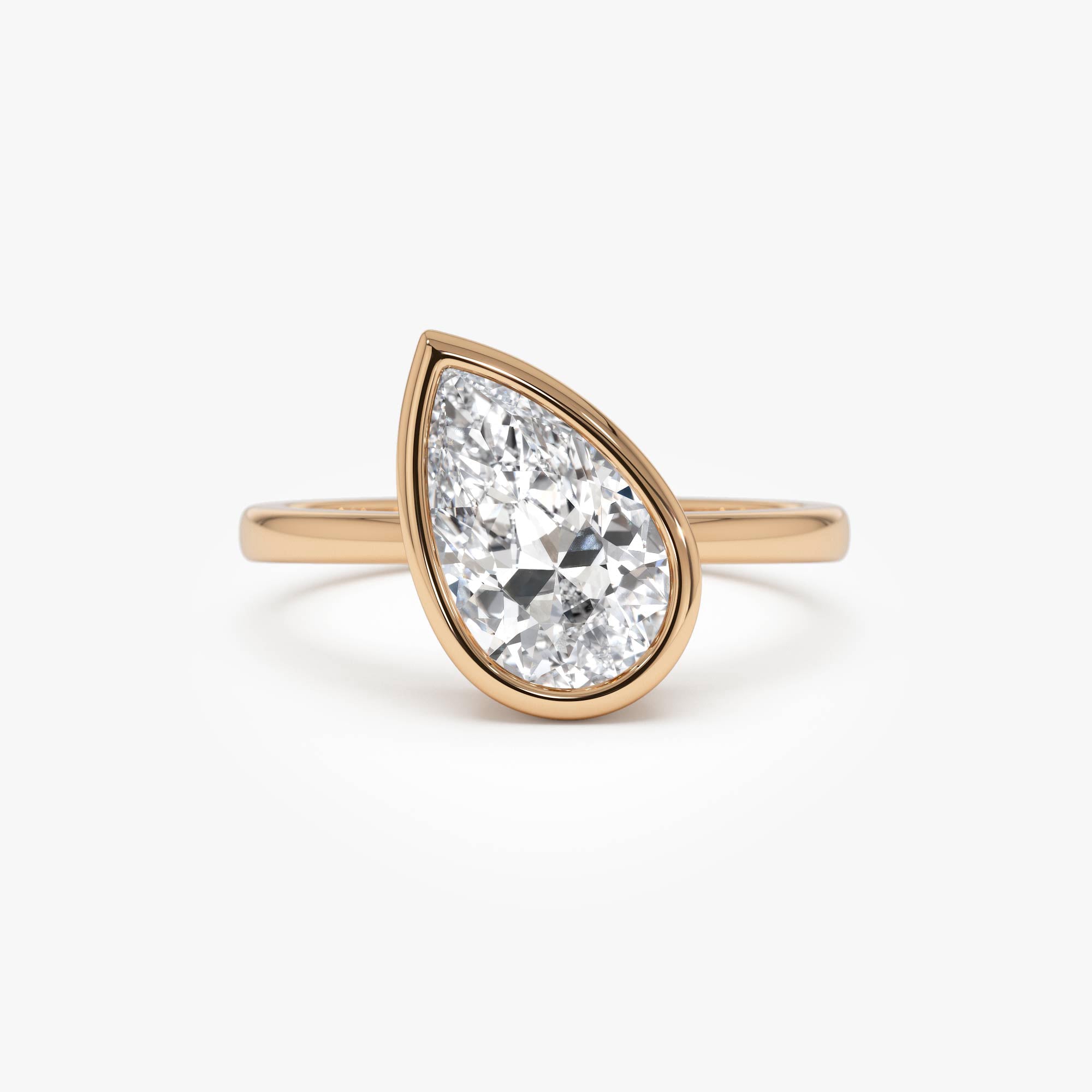 OBFJ0418 - 1.50ctw 14k Pear Shaped Lab Grown Diamond Unique Engagement Ring - Pia 7