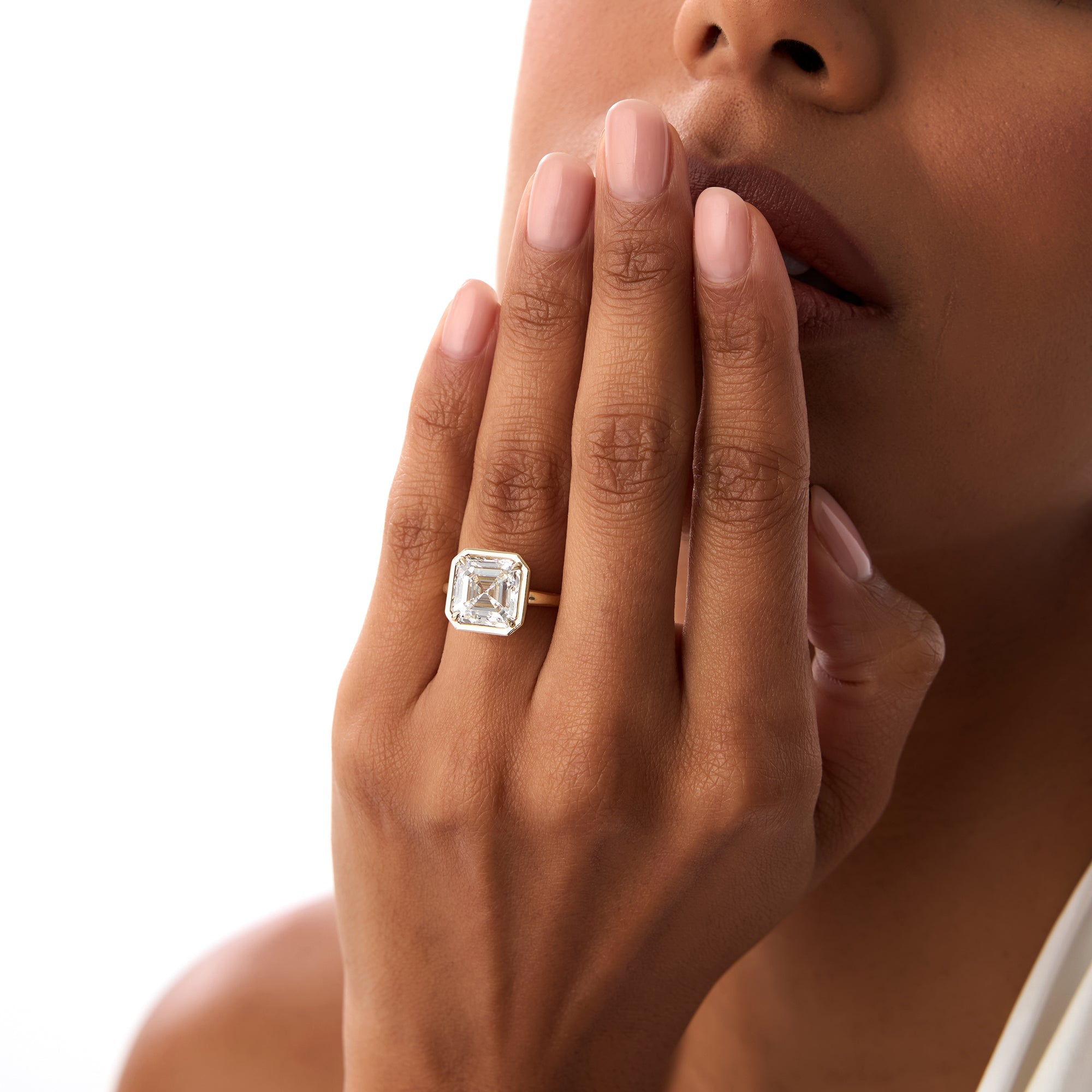 OBFJ0416 - 5.00ctw 14k Asscher Cut Lab Grown Diamond Engagement Ring - Ciro 2