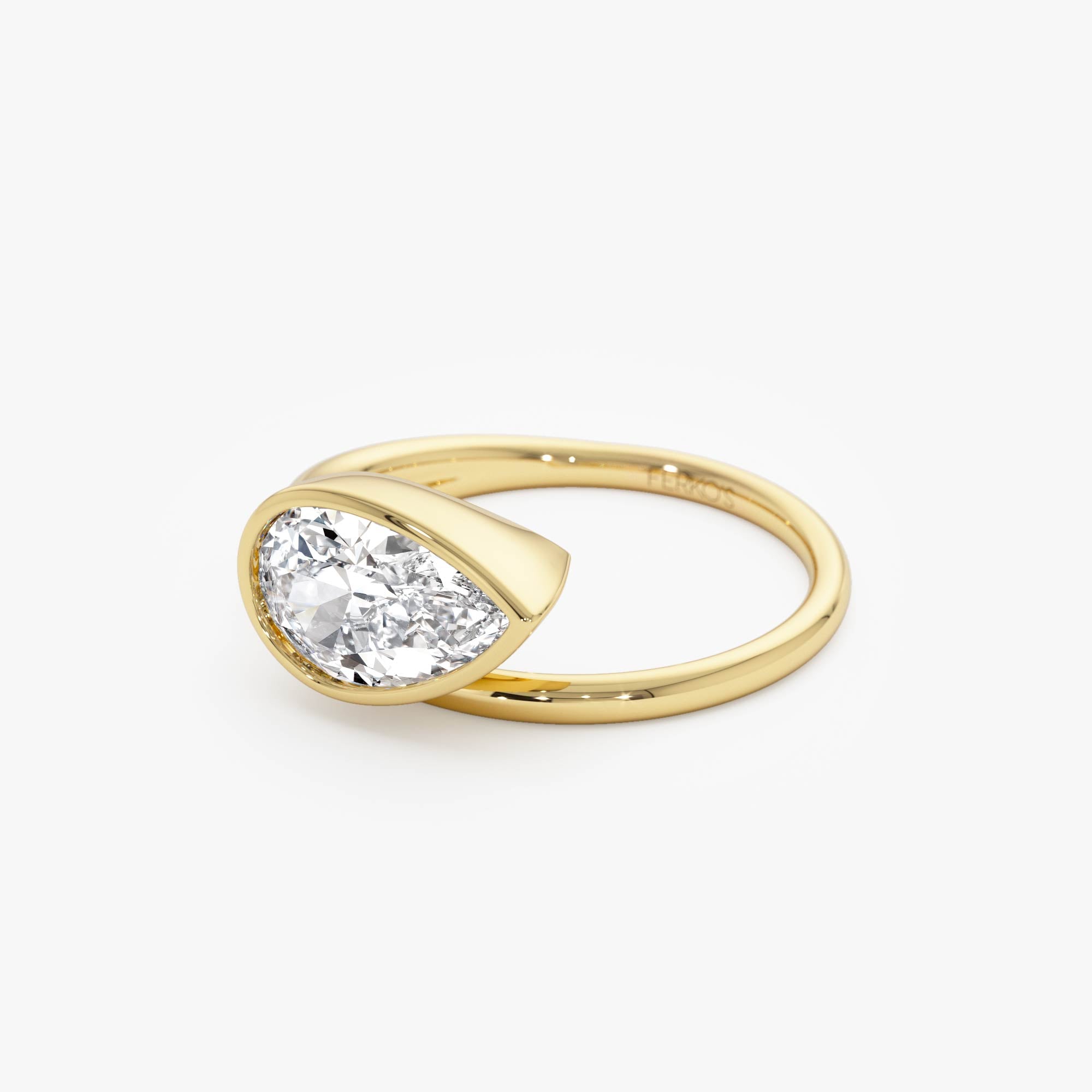 OBFJ0356 - 1.5 Ctw Pear Bezel Setting Lab Diamond Ring - Mira 4