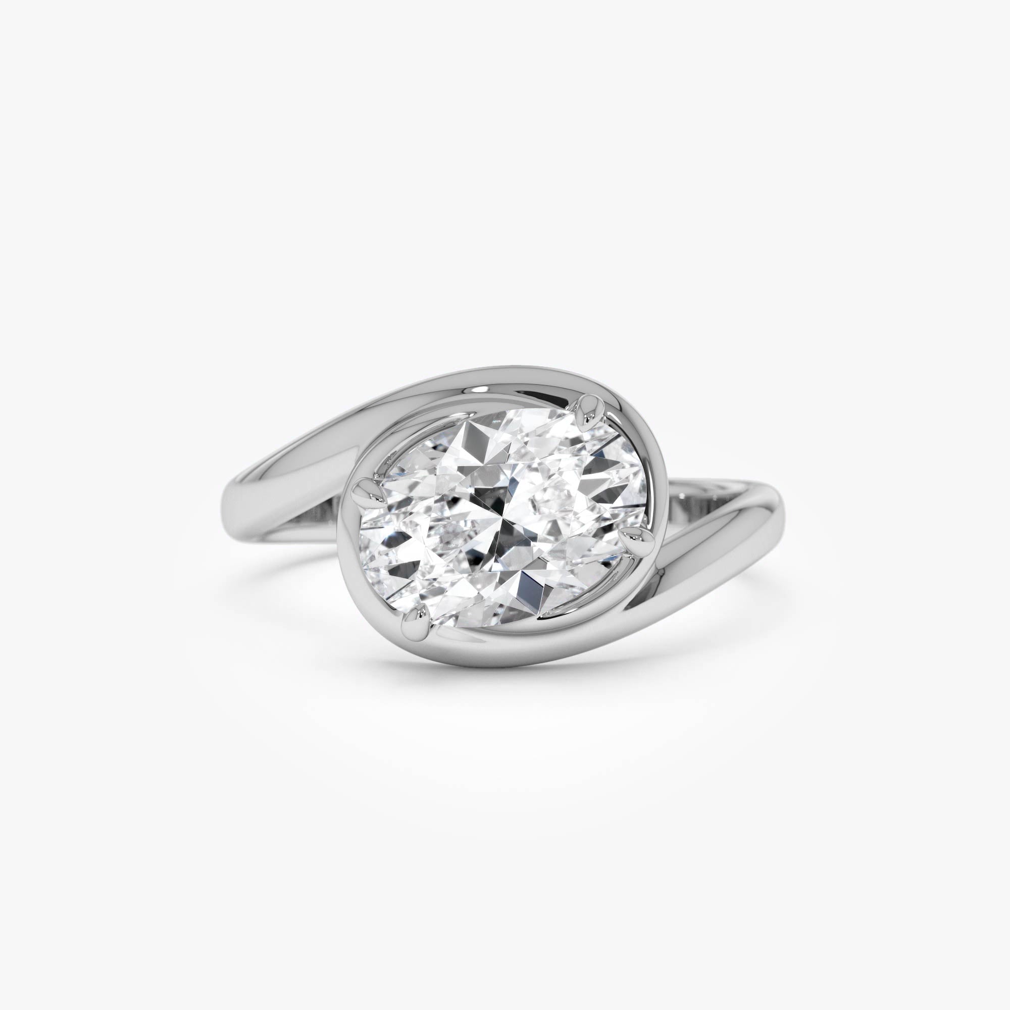 OBFJ0412 - 1.50ctw 14k Oval Shaped LabGrown Diamond Bypass Engagement Ring - Bianca 8